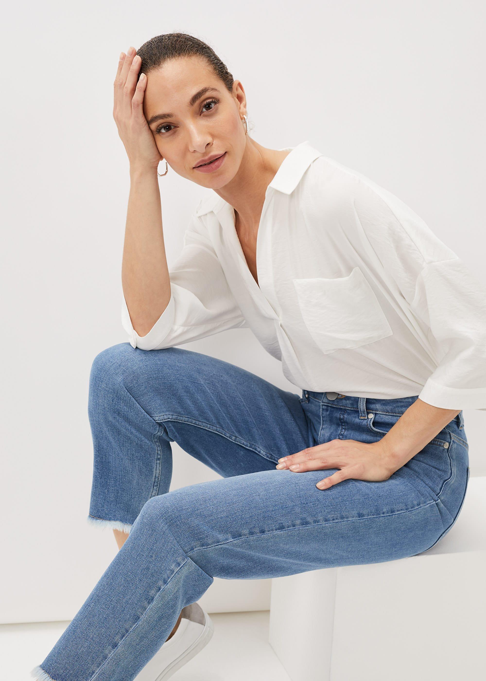 Petra Raw Hem Straight Leg Jeans