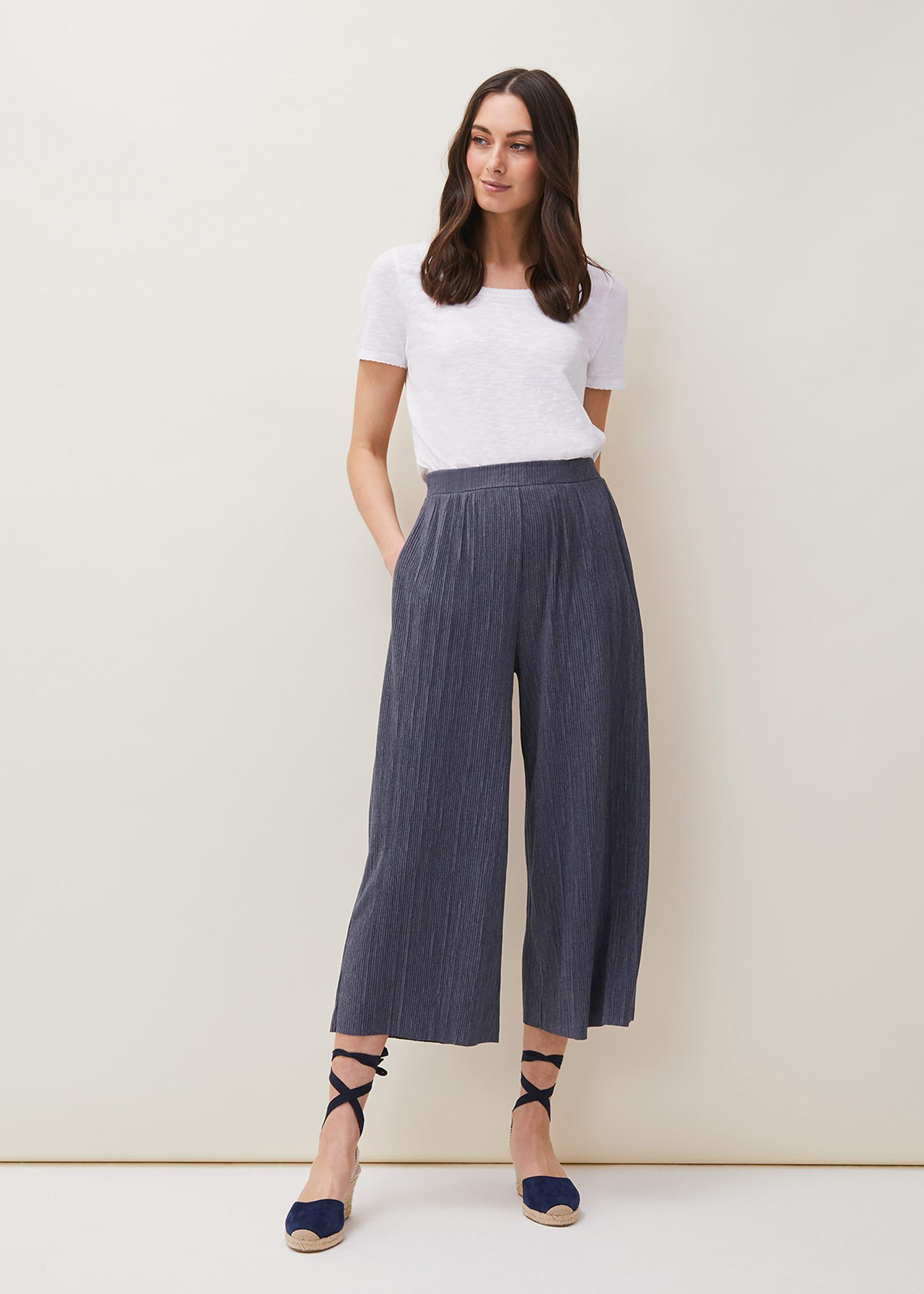Bradie Plisse Wide Leg Trousers