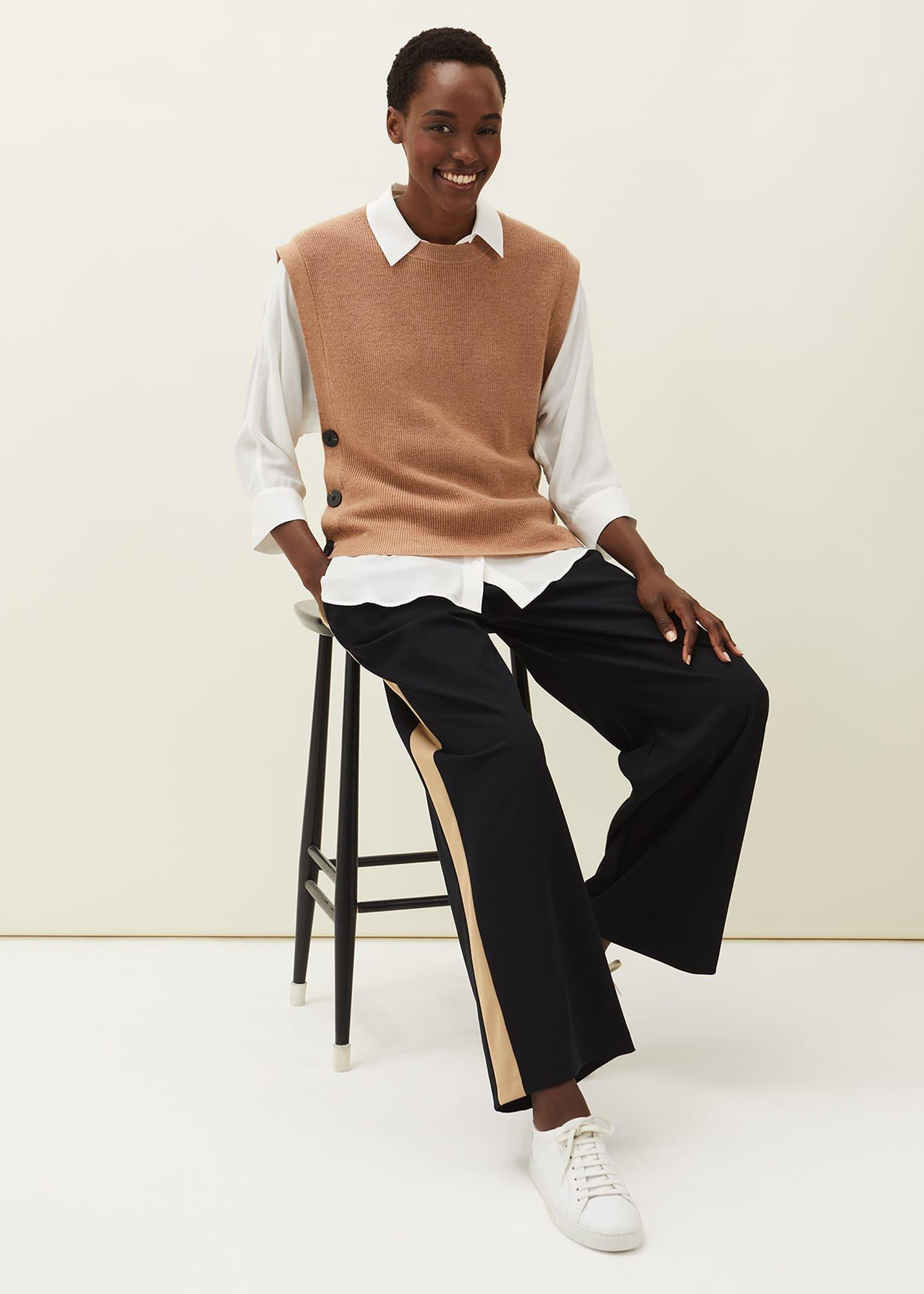 Mae Side Stripe Wide Leg Trouser