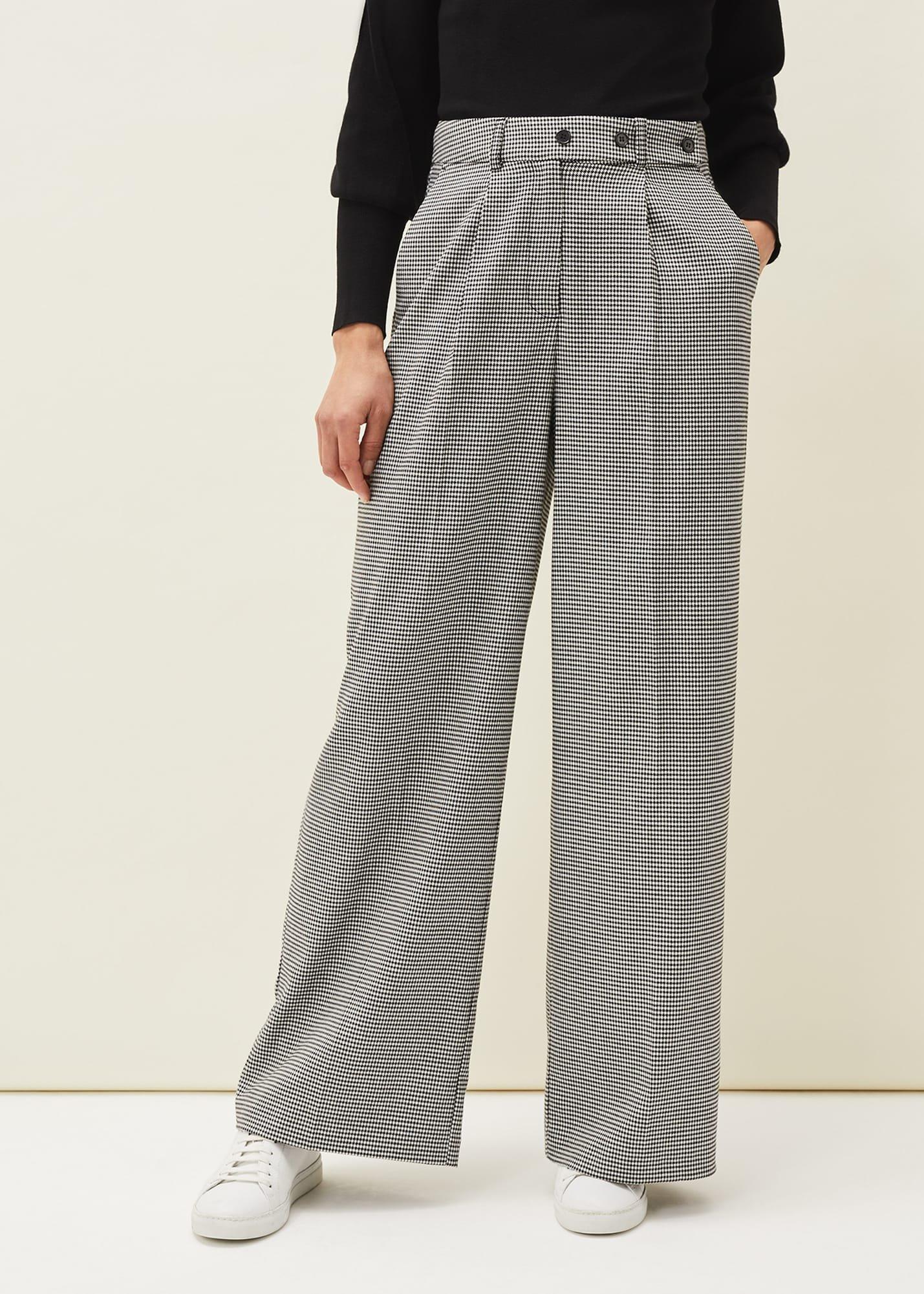 Karrie Dogtooth Wide Leg Trouser