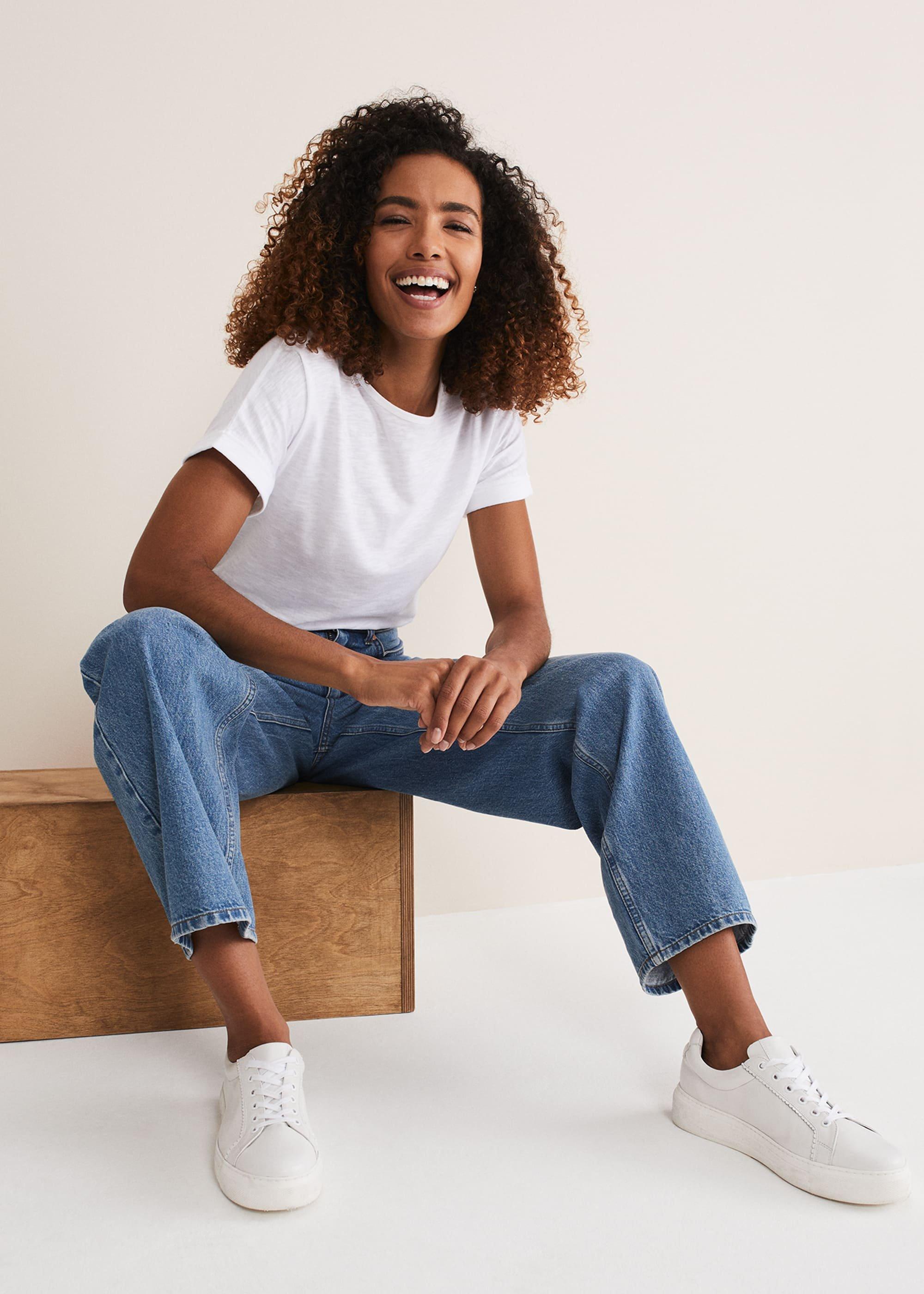 Eleyana Mid Wash Wide Leg Jean