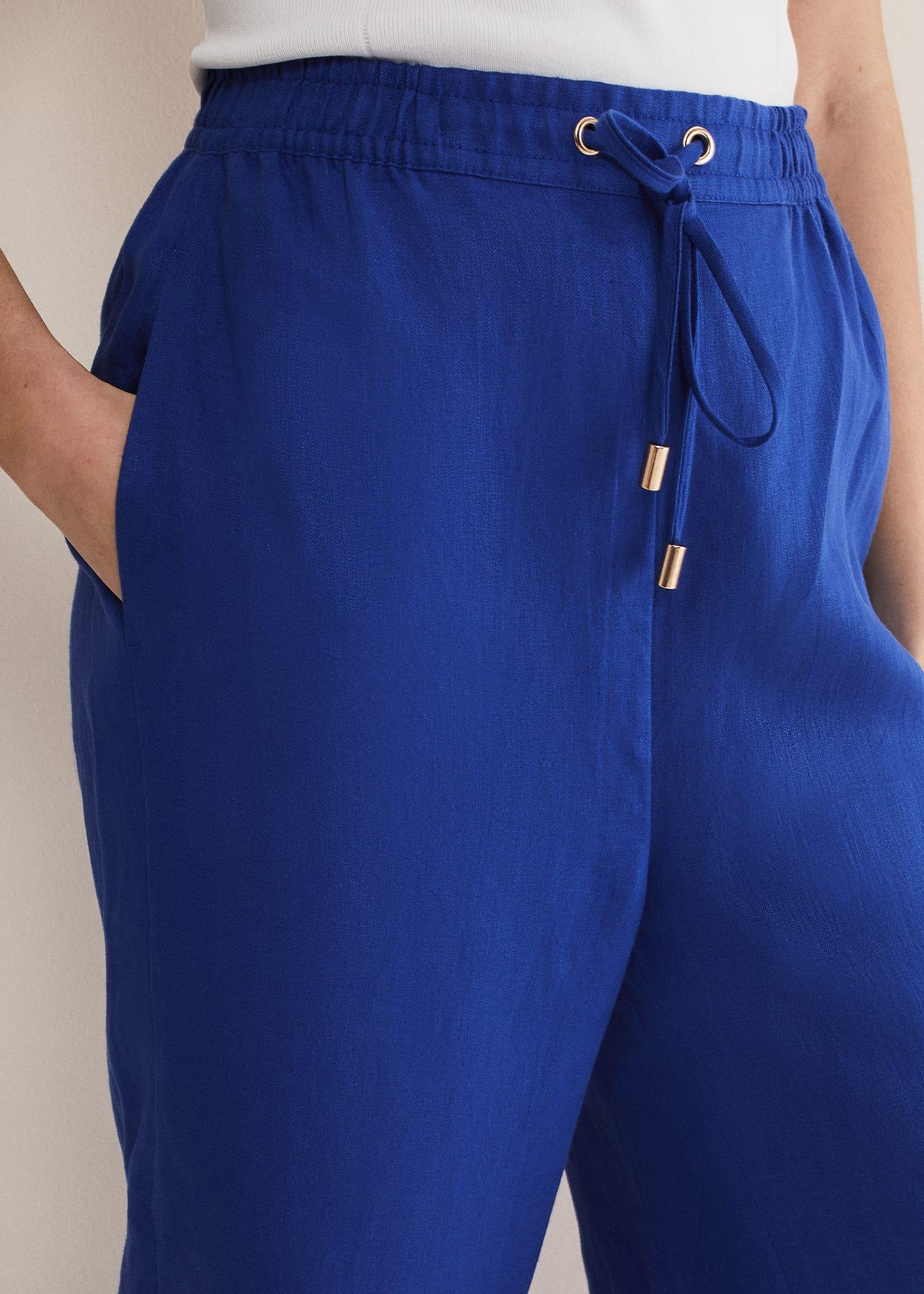 Lolita Blue Linen Wide Leg Trousers