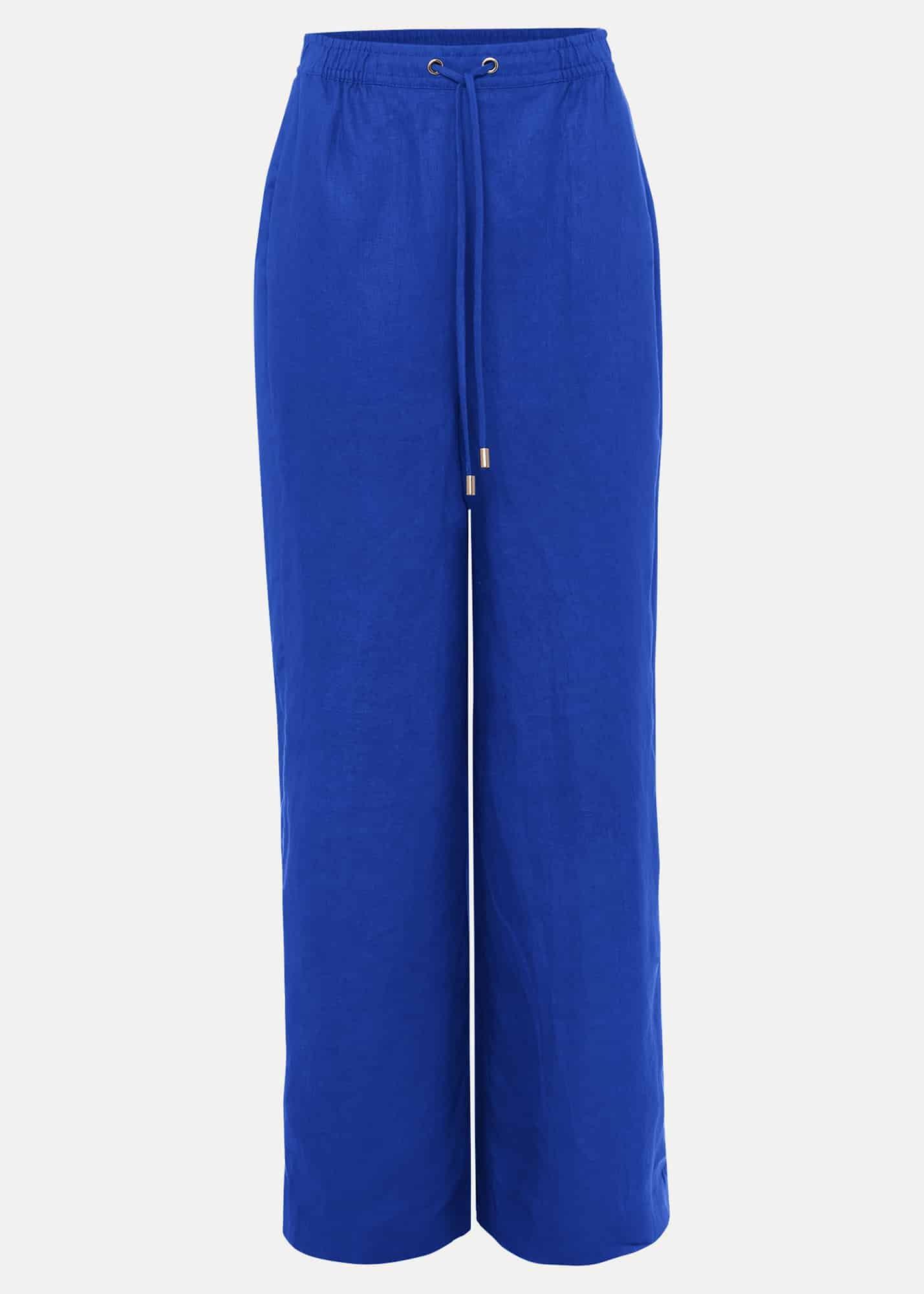 Lolita Blue Linen Wide Leg Trousers