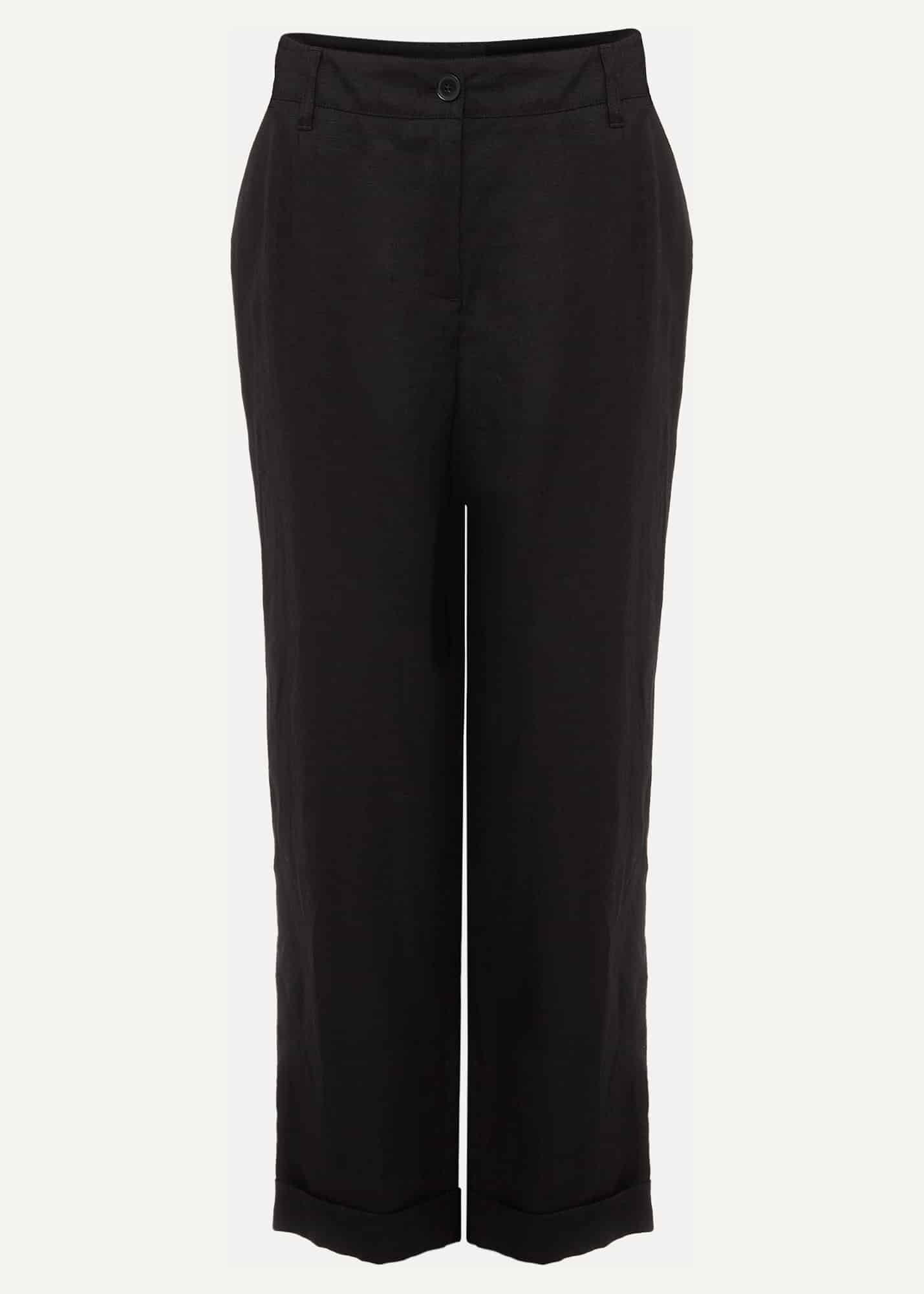 Klarra Black Linen Tapered Trousers