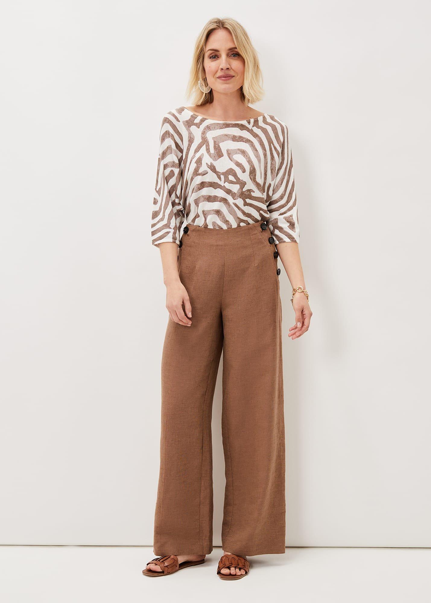 Cassandra Linen Wide Leg Trousers