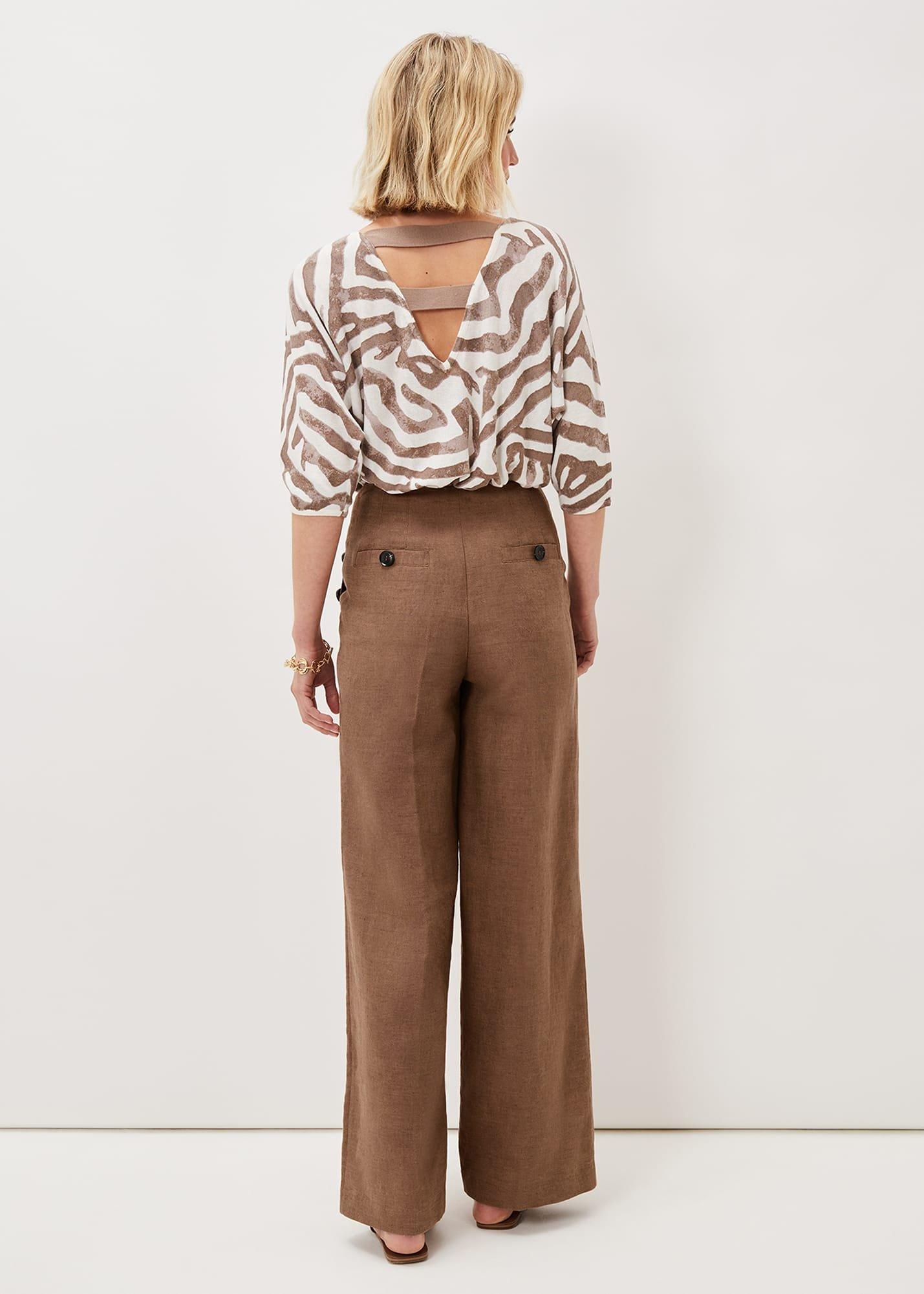 Cassandra Linen Wide Leg Trousers
