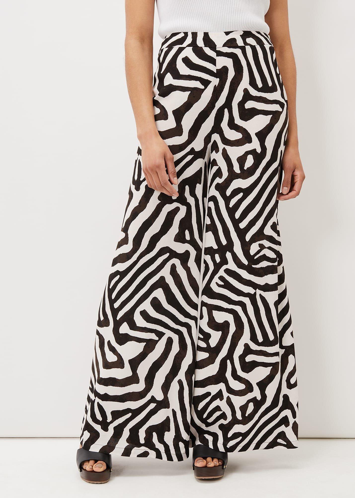 Isabelle Zebra Print Wide Leg Trouser