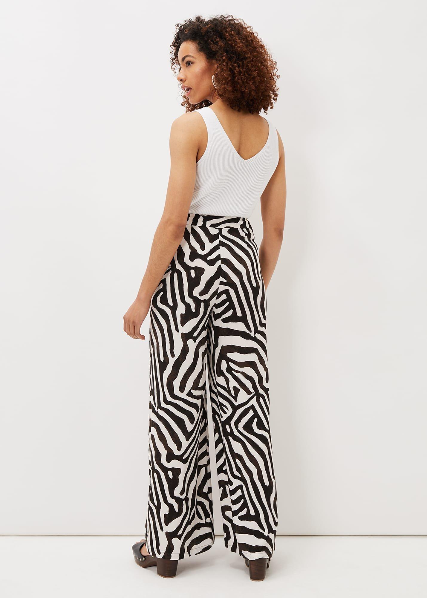 Isabelle Zebra Print Wide Leg Trouser