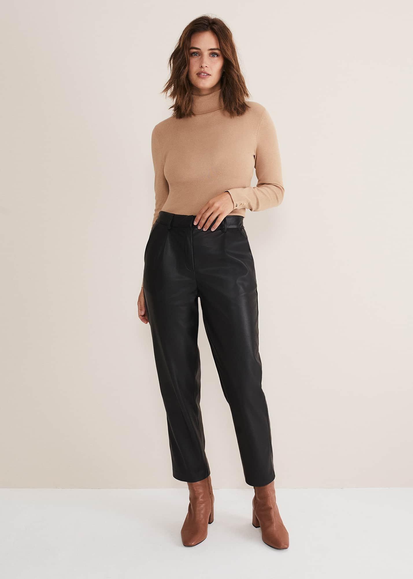 Rya Pleather Straight Leg Trouser