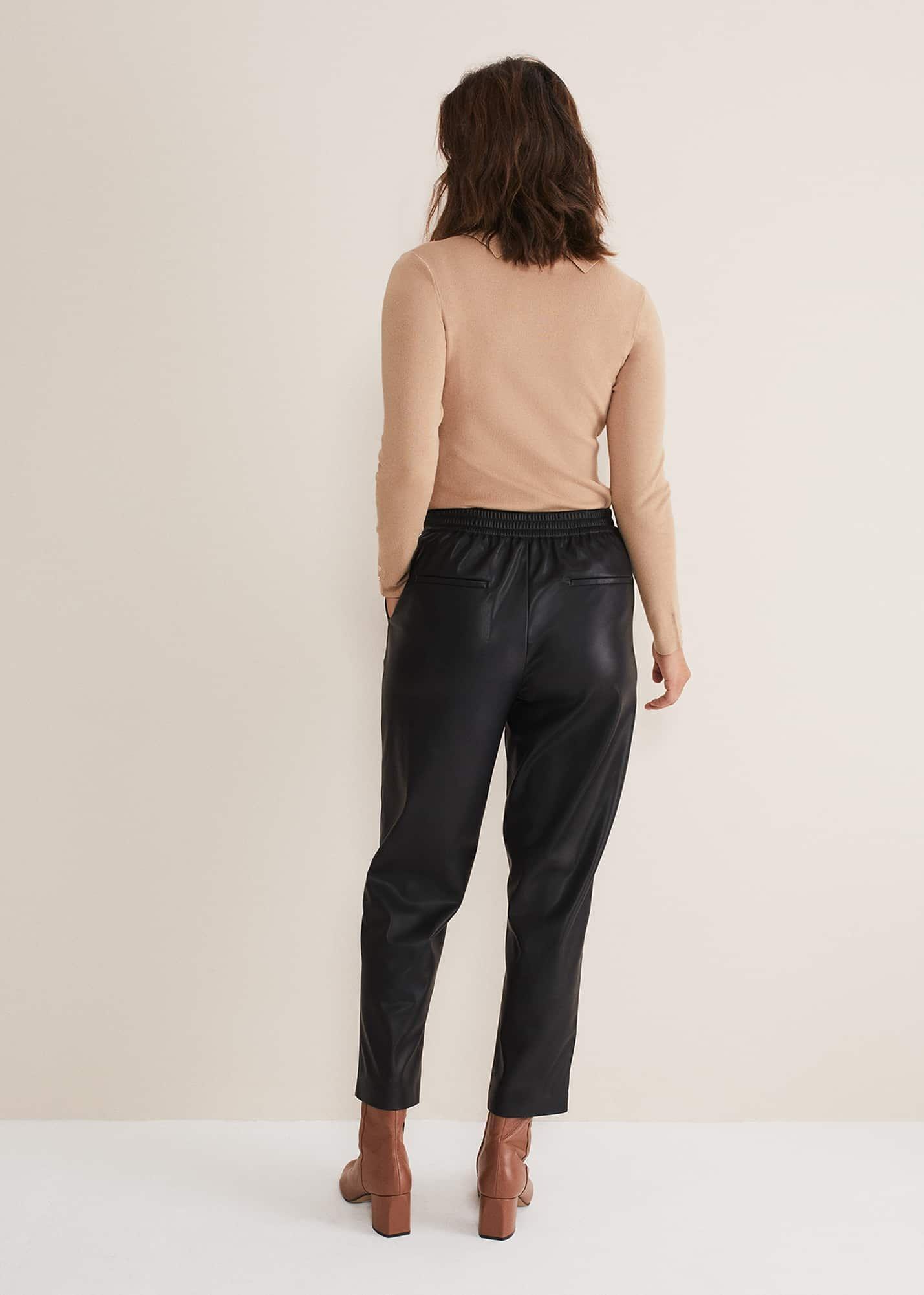 Rya Pleather Straight Leg Trouser