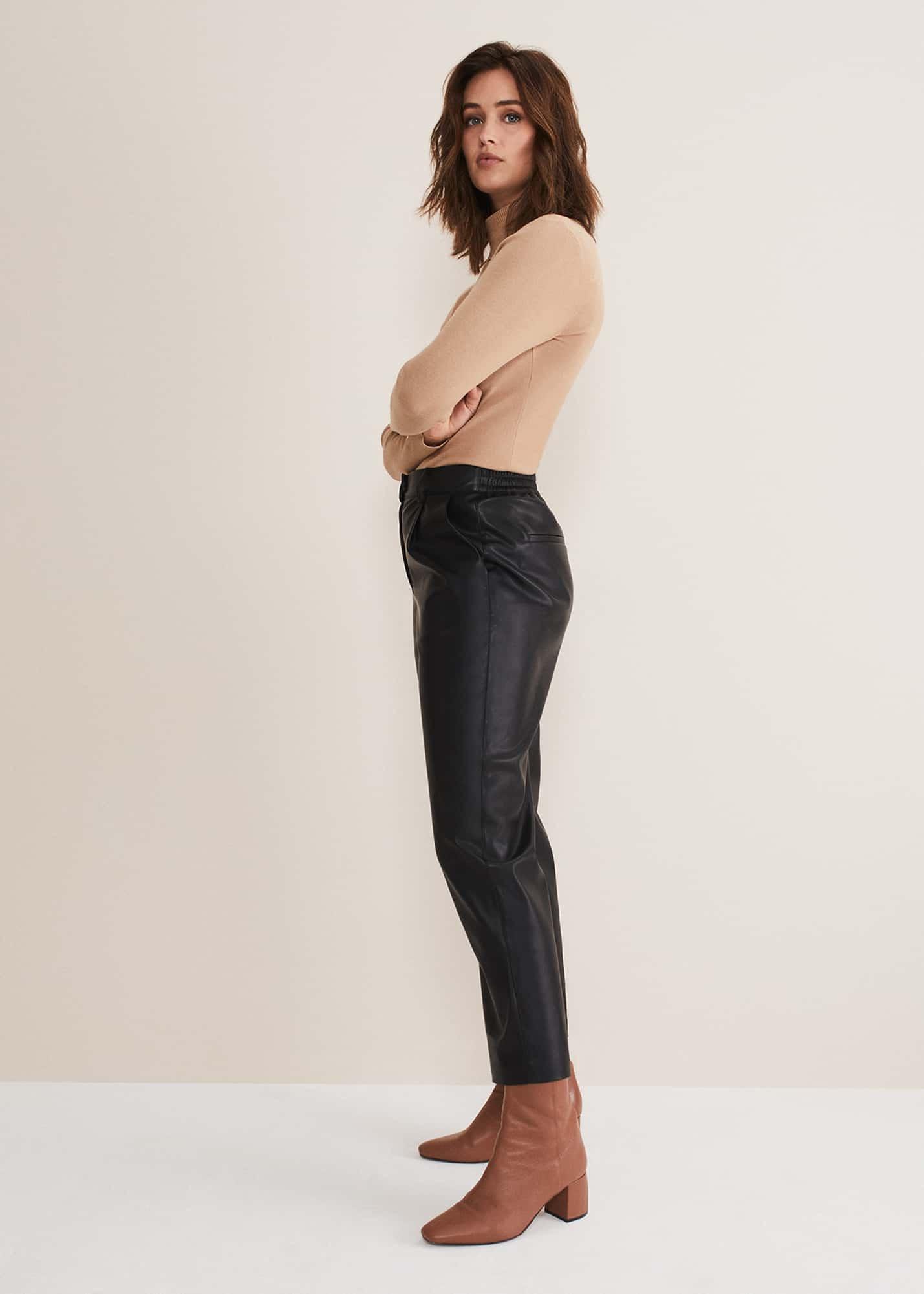 Rya Pleather Straight Leg Trouser