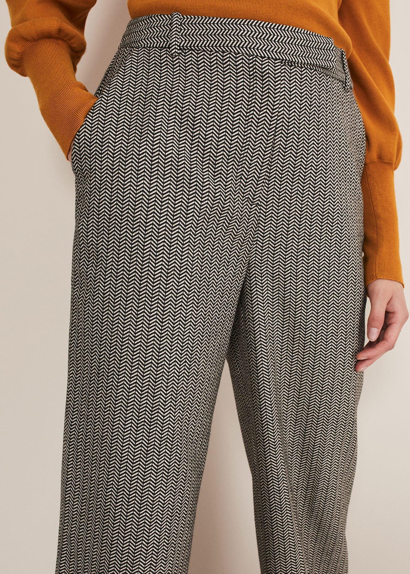 Nouria Herringbone Tapered Trouser