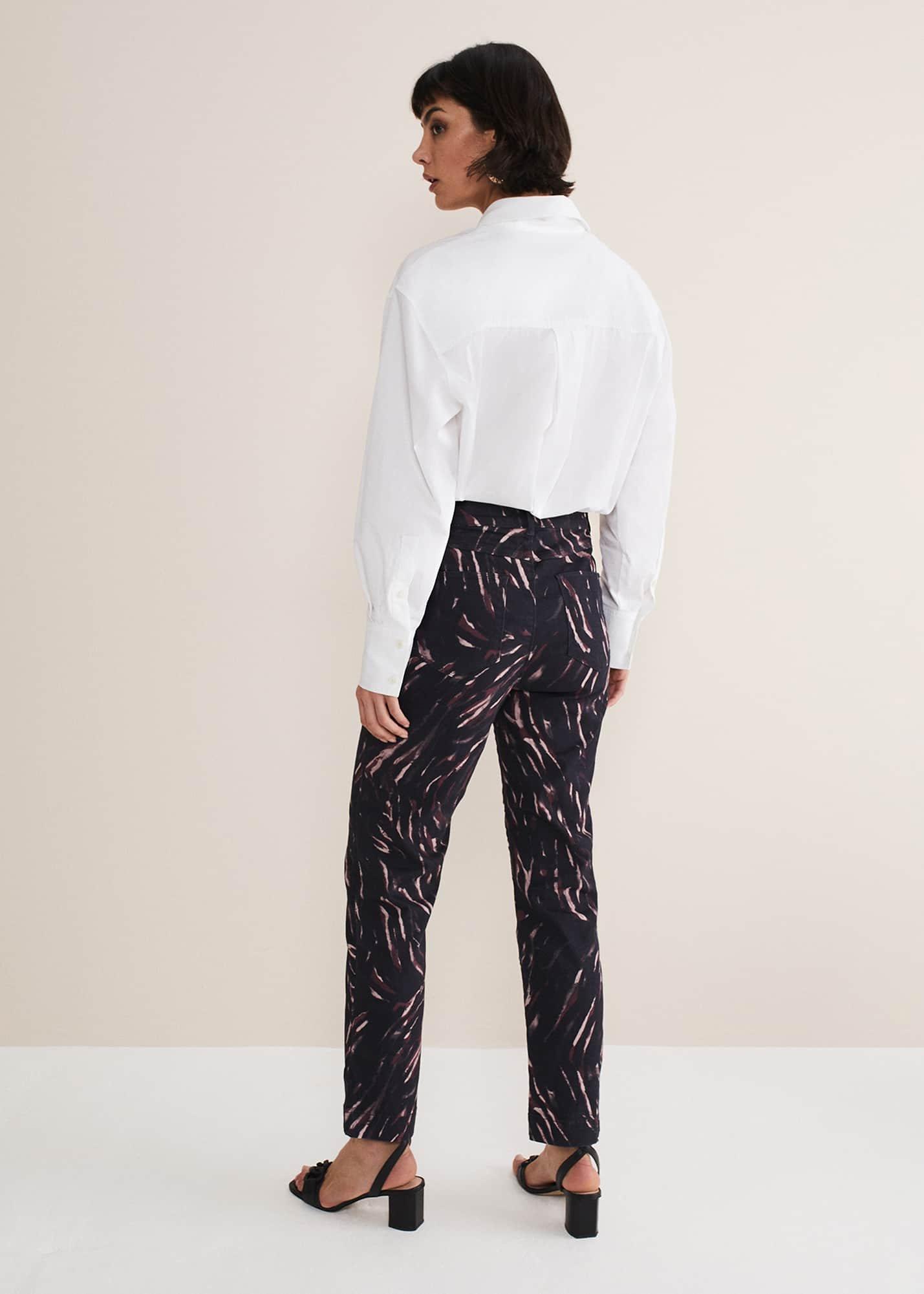 Ramona Zebra Print Straight Leg Jeans