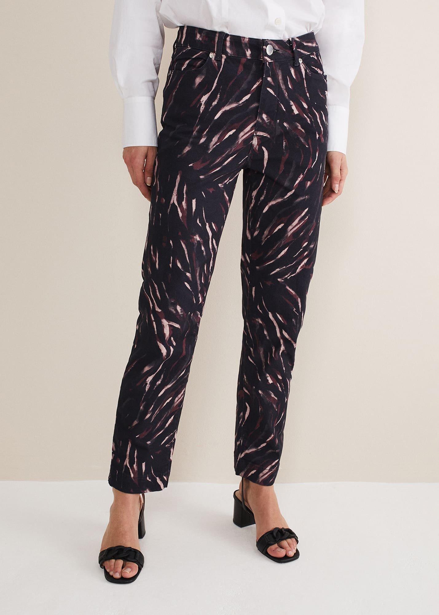 Ramona Zebra Print Straight Leg Jeans