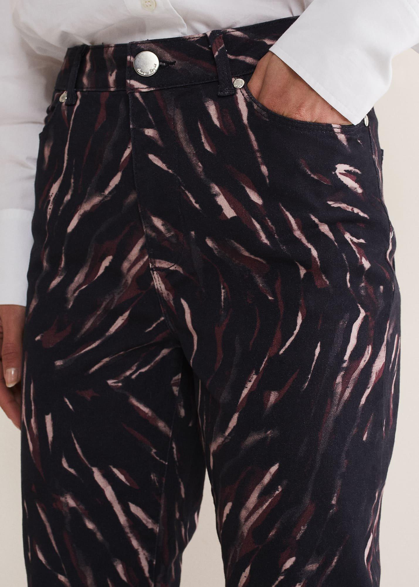 Ramona Zebra Print Straight Leg Jeans