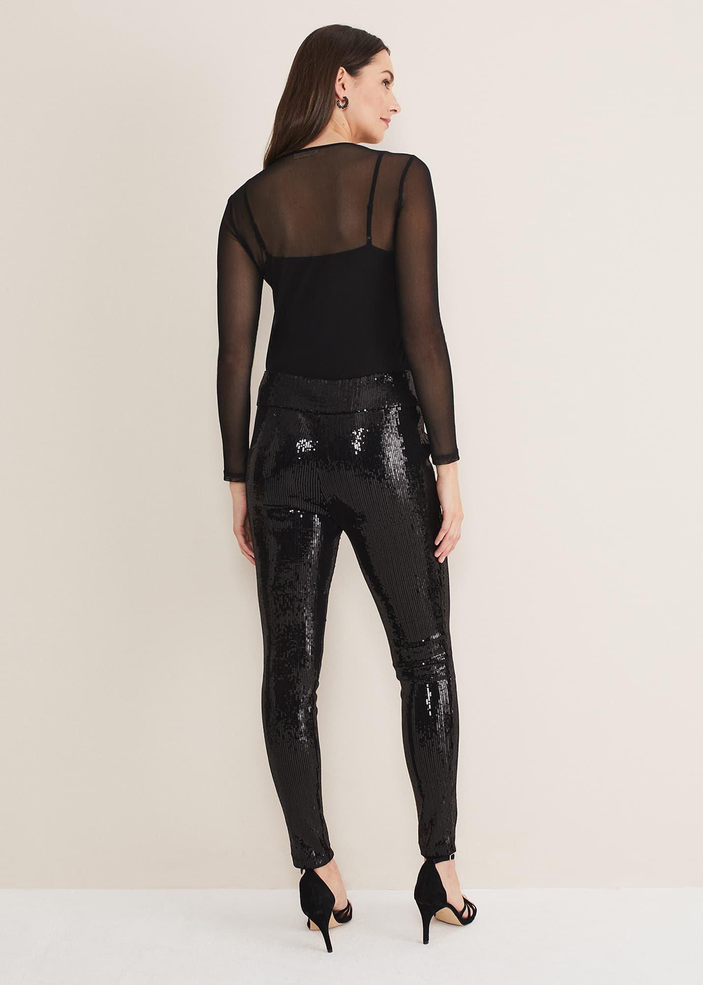 Ausha Black Sequin Leggings