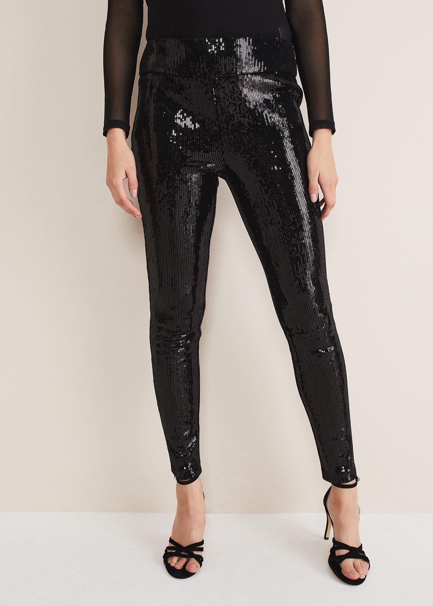 Ausha Black Sequin Leggings