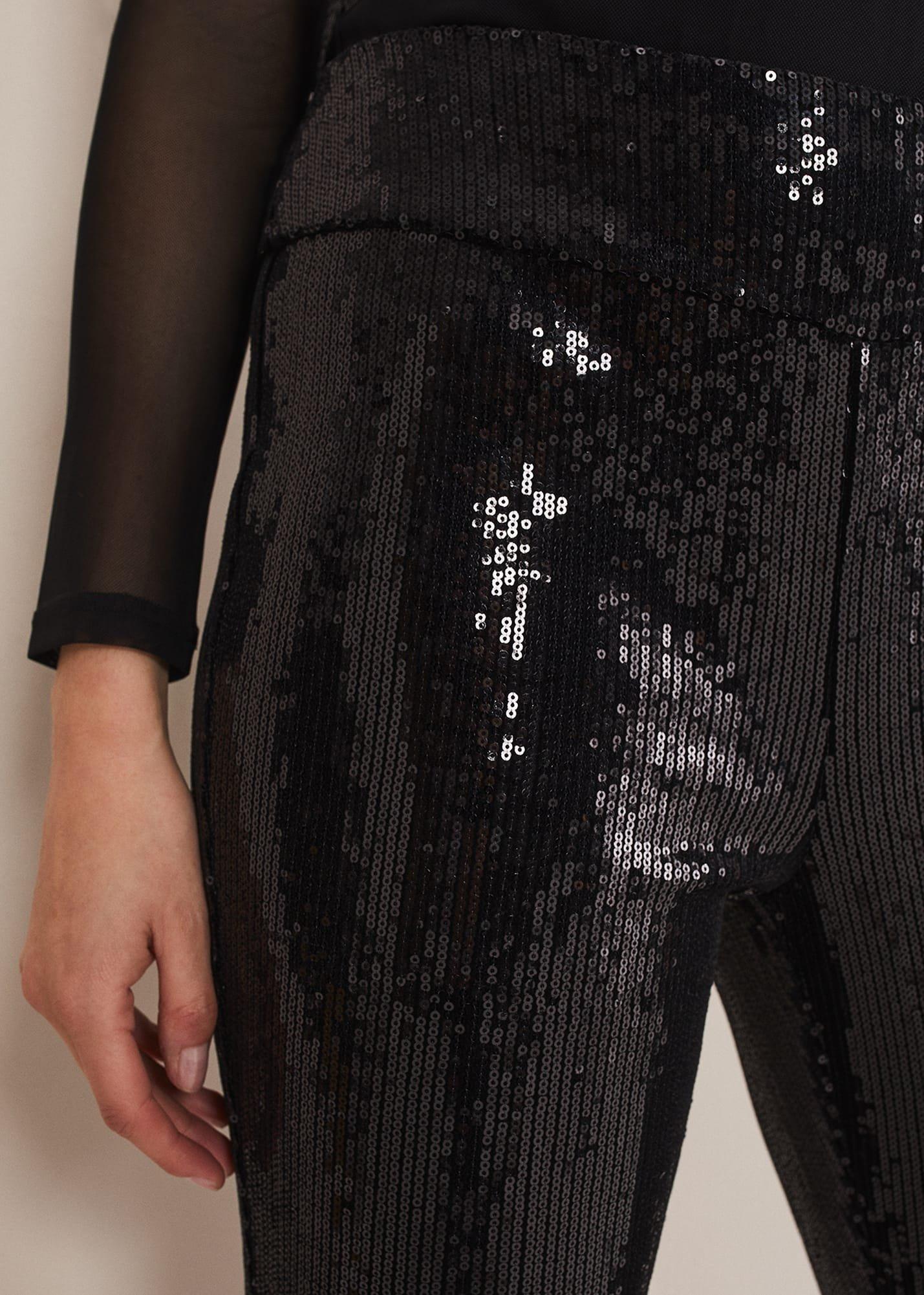Ausha Black Sequin Leggings