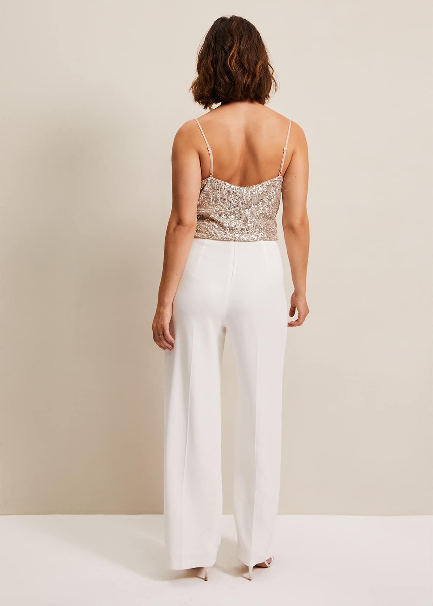 Beatriz Satin Wide Leg Bridal Trousers