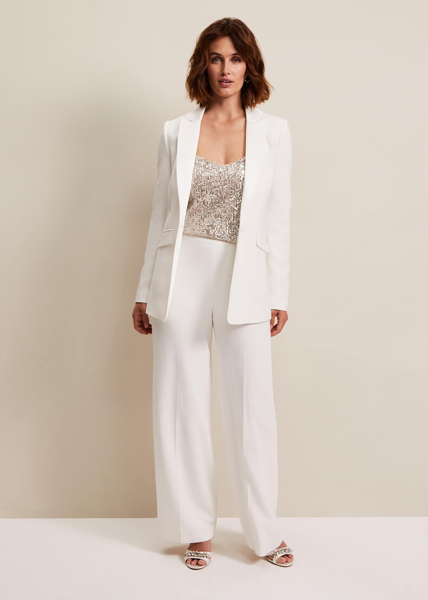 Beatriz Satin Wide Leg Bridal Trousers