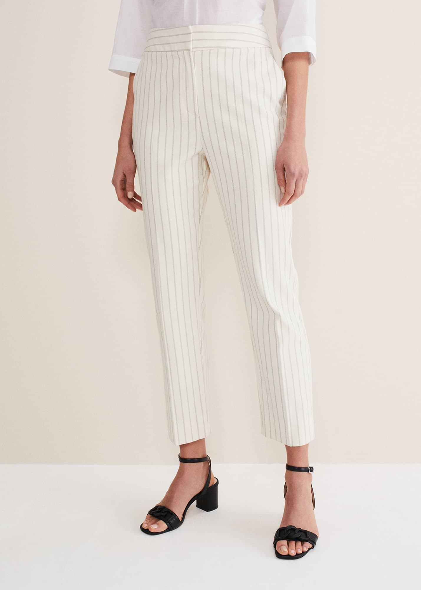 Ariella Pinstripe Straight Leg Trousers