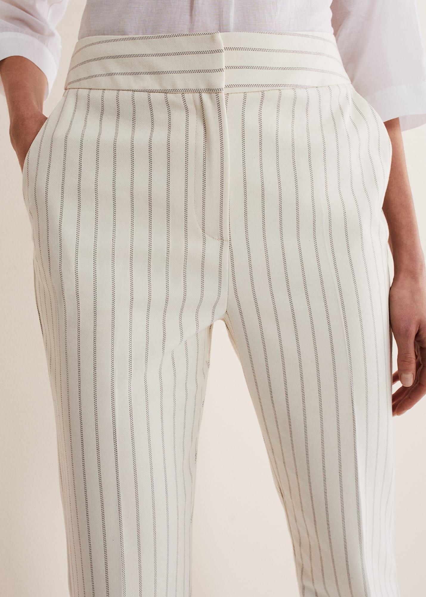 Ariella Pinstripe Straight Leg Trousers