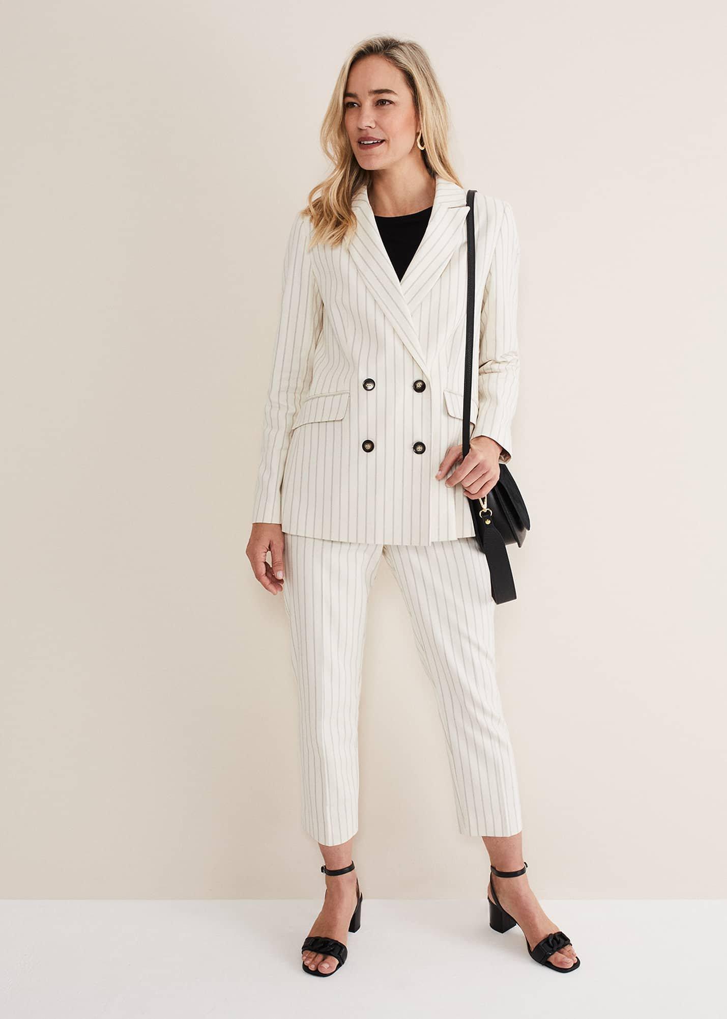 Ariella Pinstripe Straight Leg Trousers