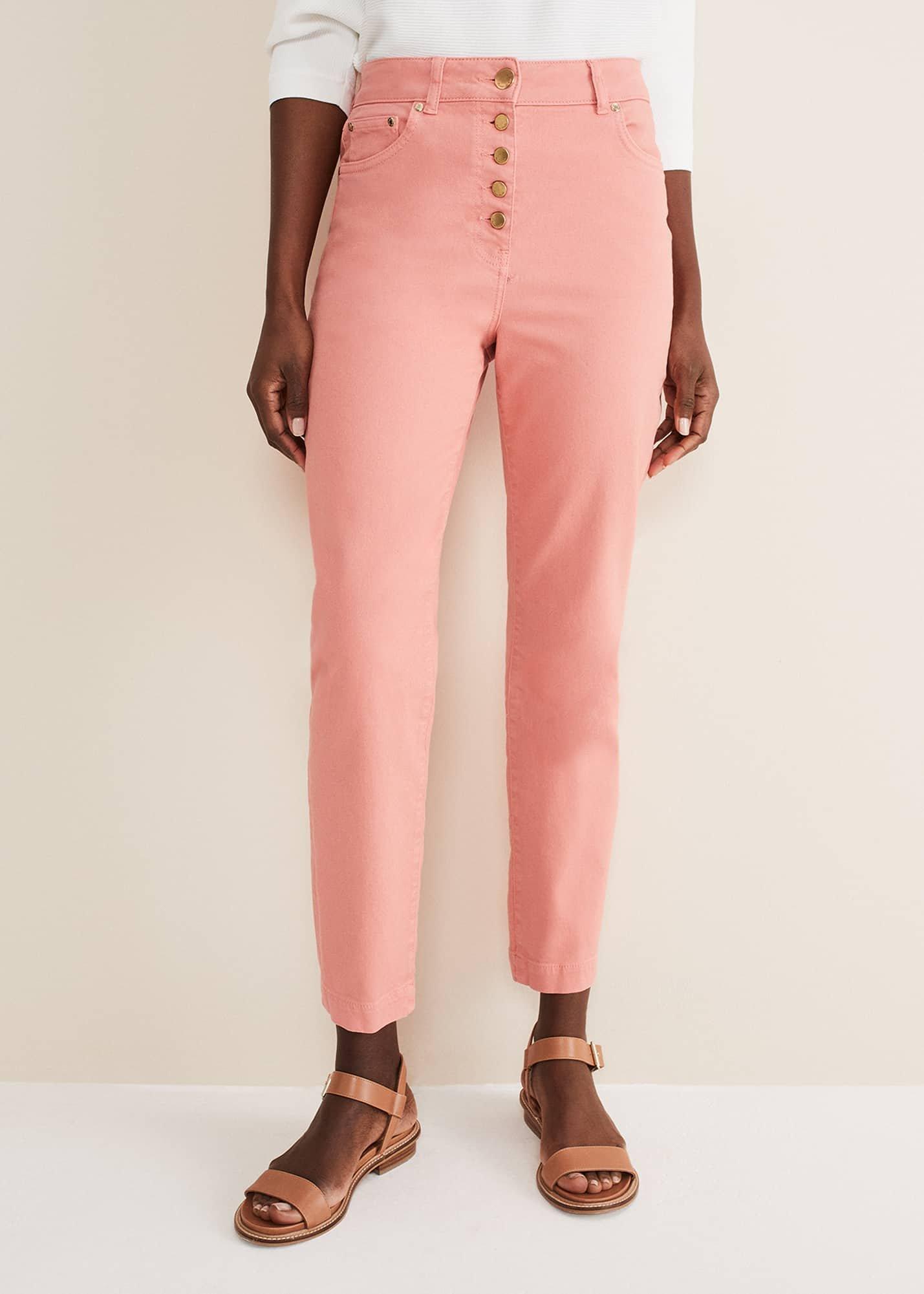 Karlie Button Through Straight Leg Jeans