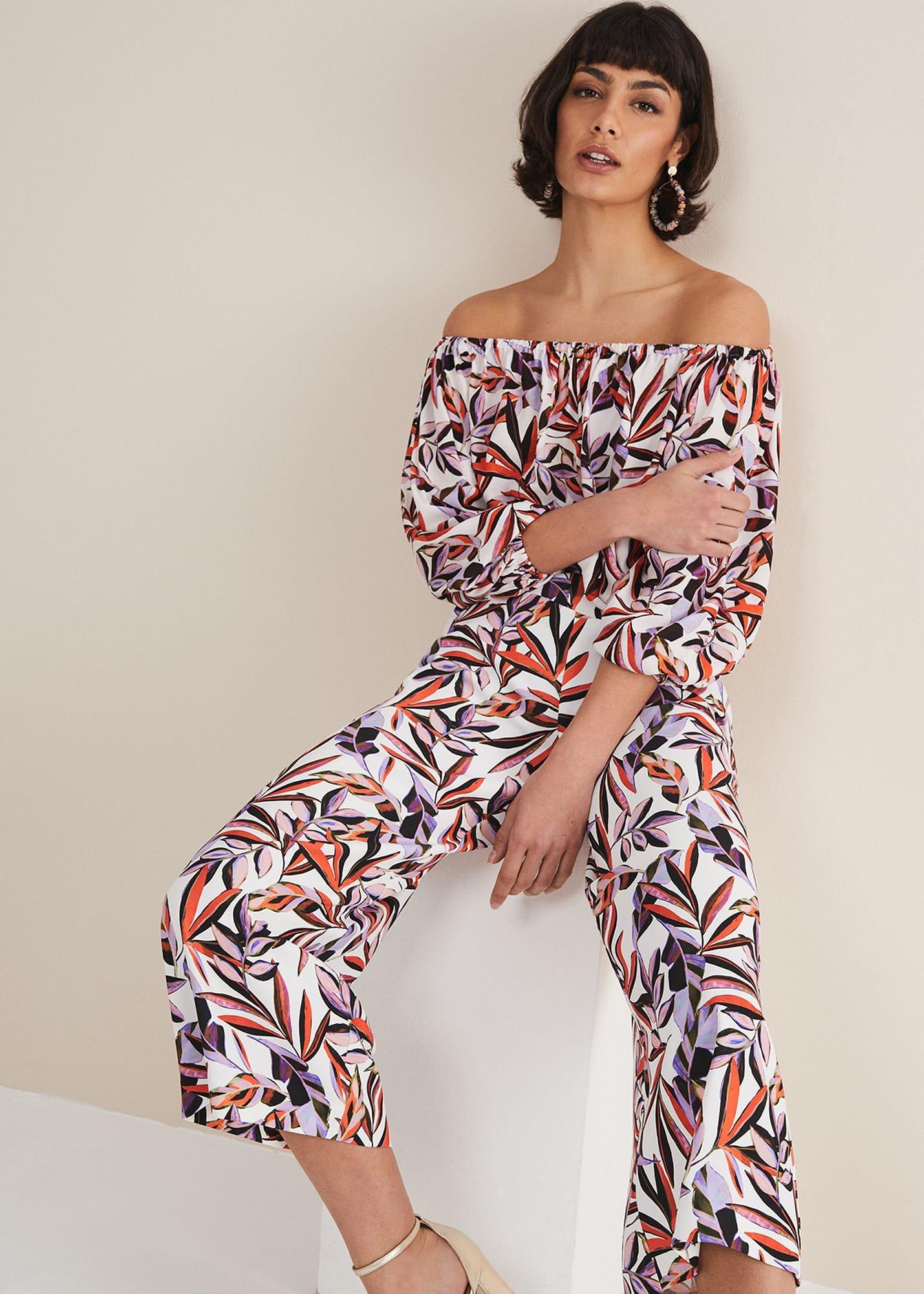 Lois Leaf Print Culottes