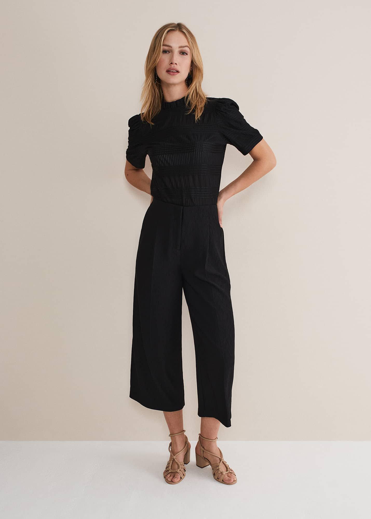 Audrea Black Wide Leg Culottes