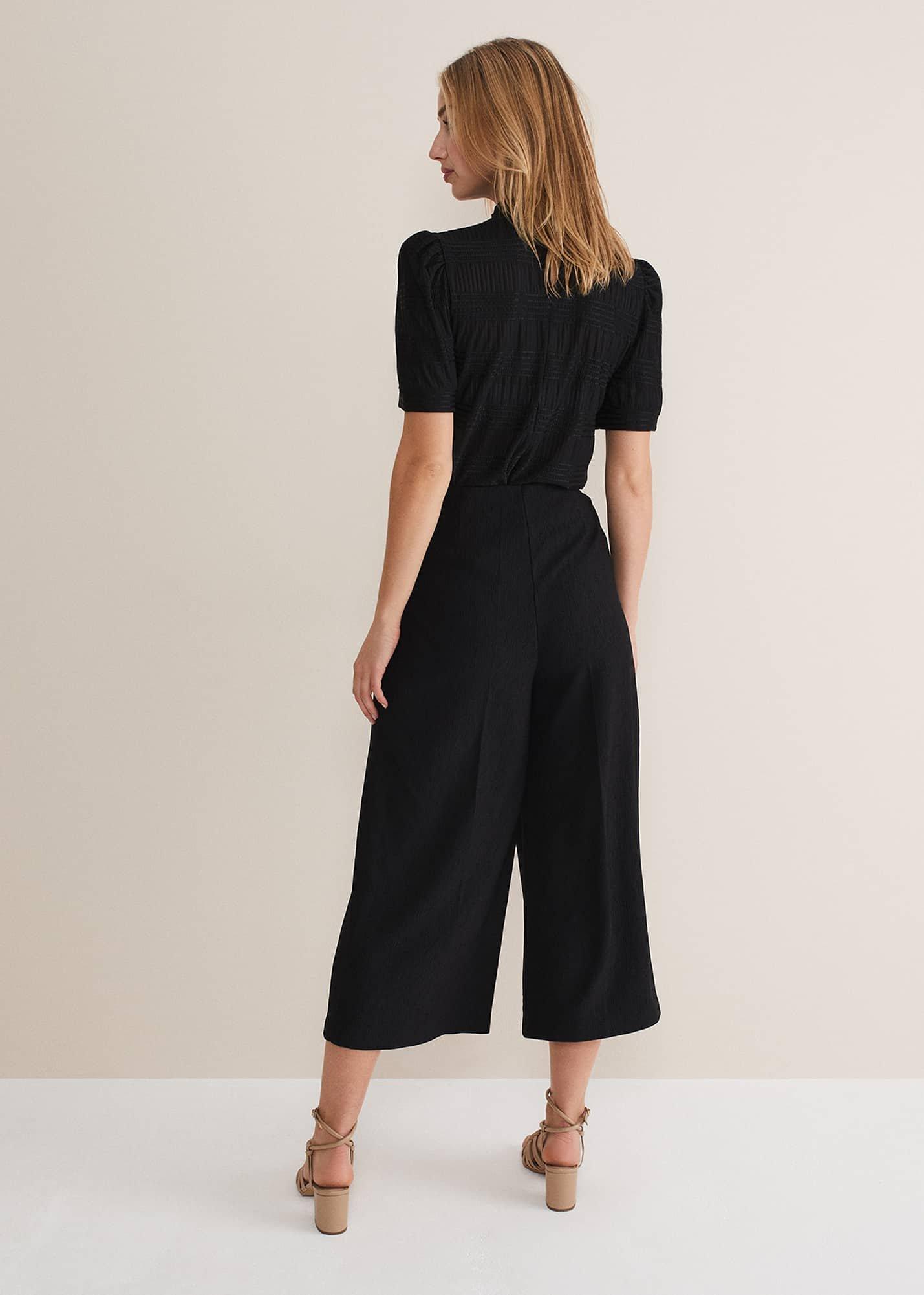 Audrea Black Wide Leg Culottes