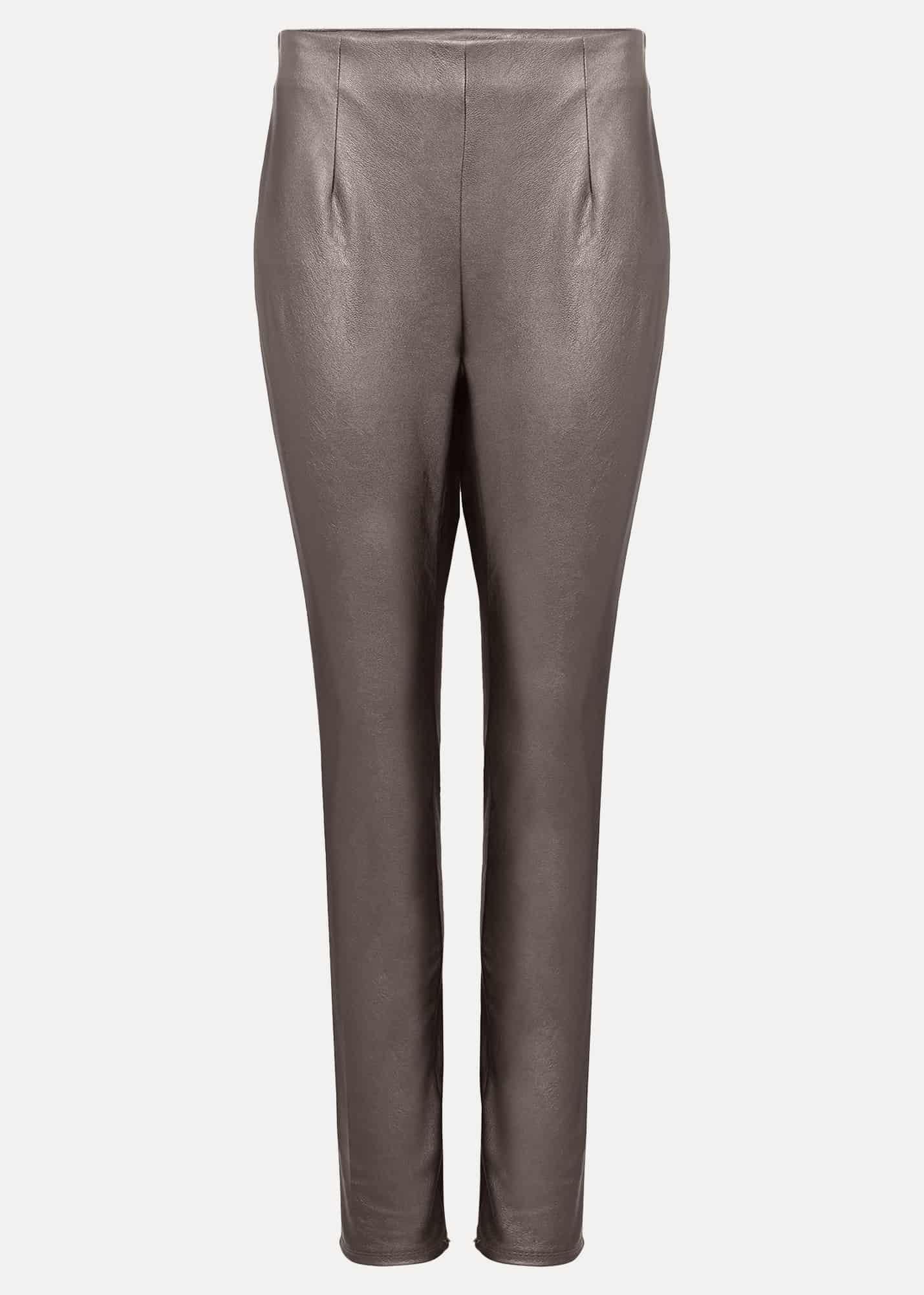 Amina Silver Faux Leather Jeggings
