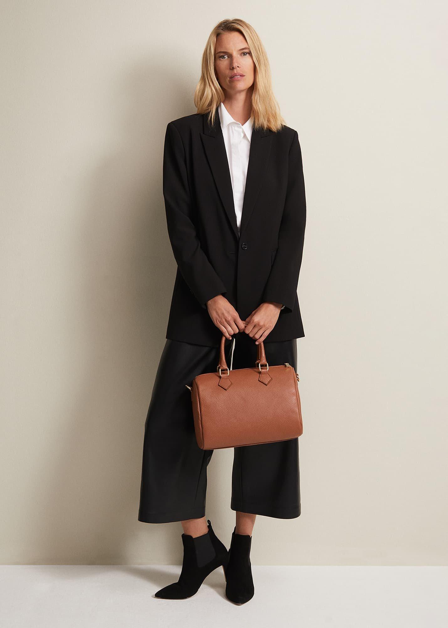 Emeline Black Faux Leather Culottes