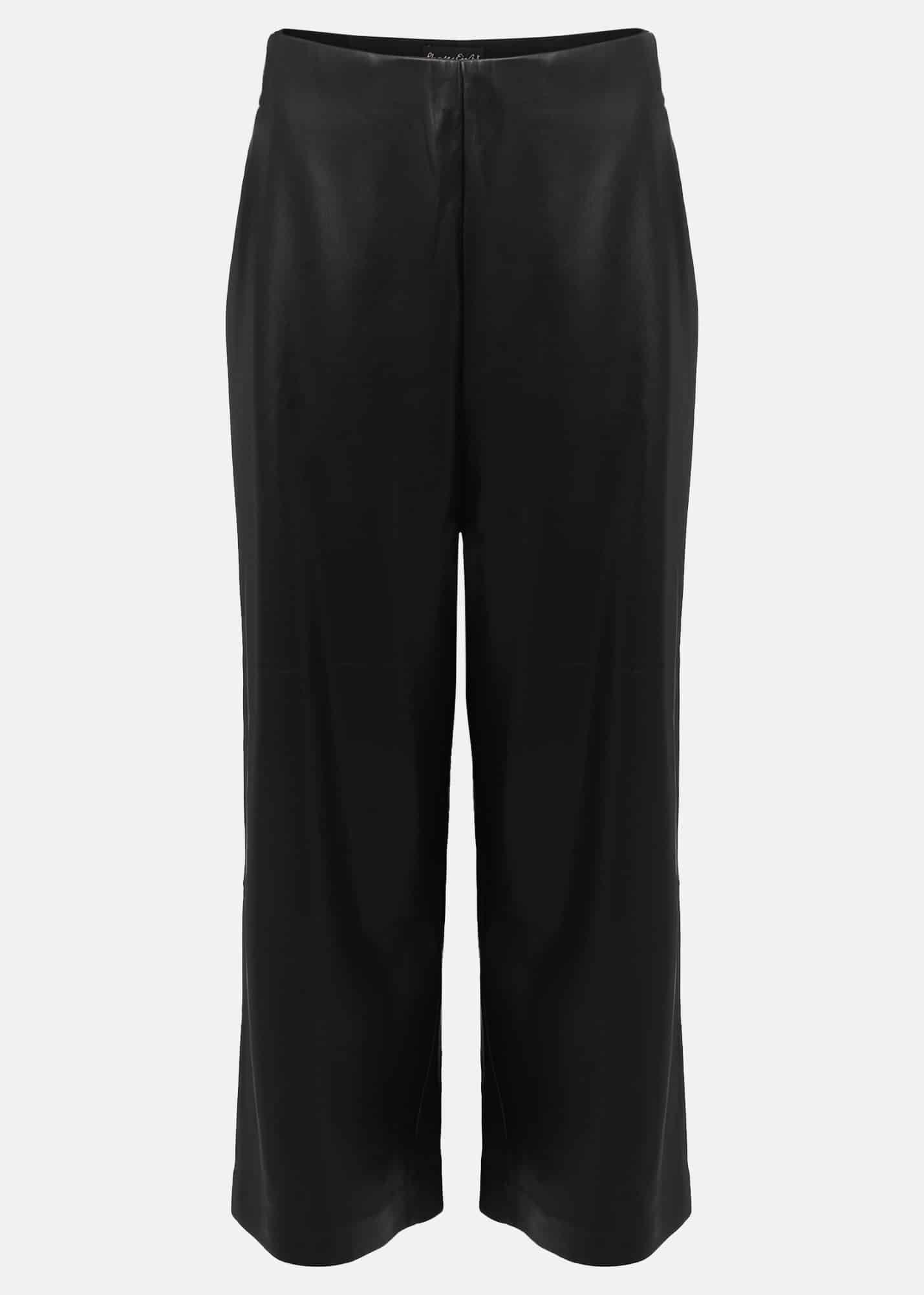 Emeline Black Faux Leather Culottes