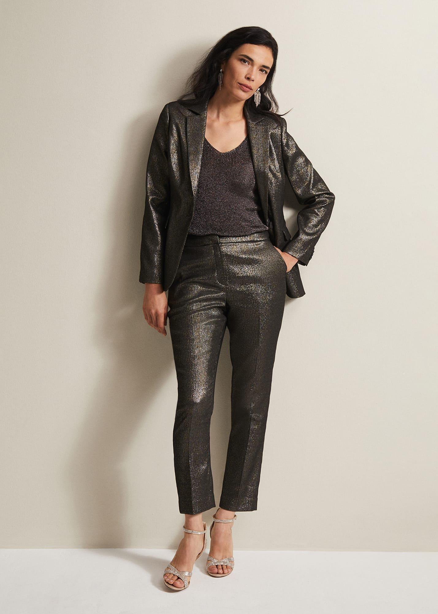 Ulrica Shimmer Straight Leg Trousers
