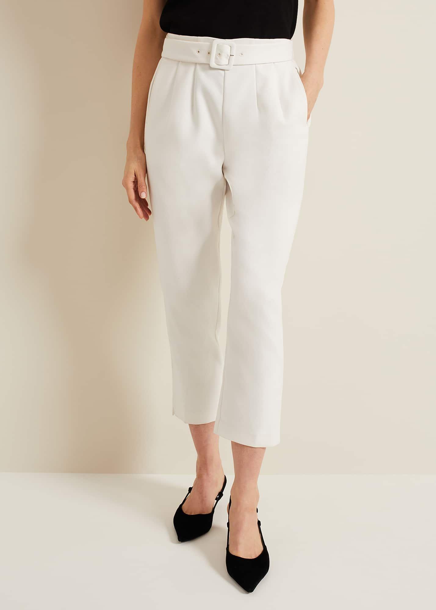 Gaia Neutral Tapered Tailored Trousers
