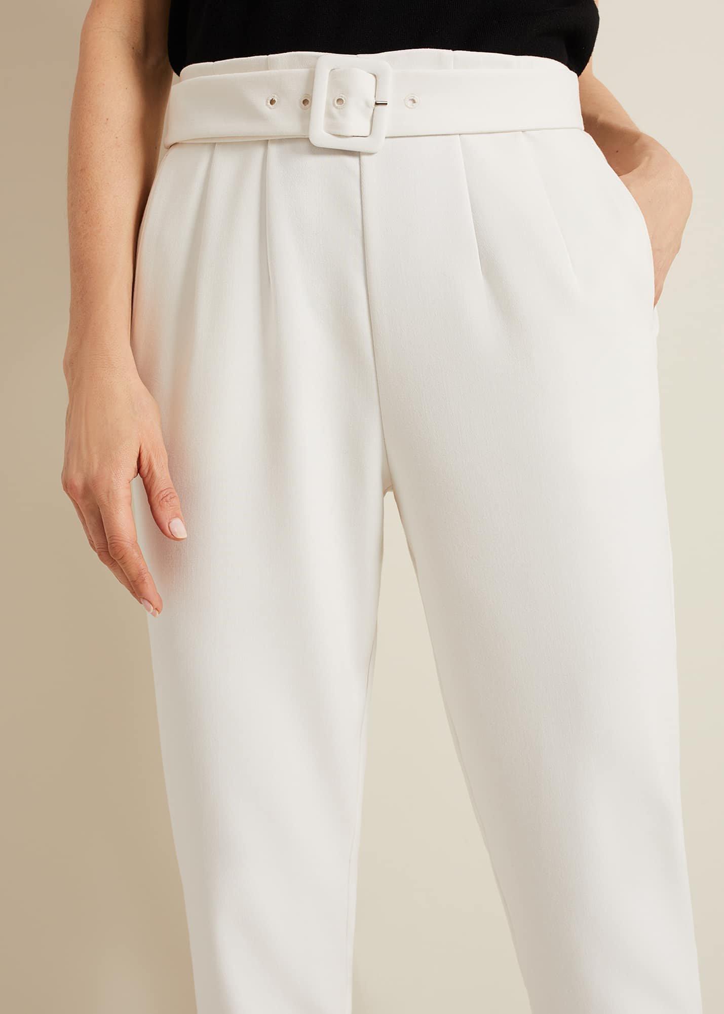 Gaia Neutral Tapered Tailored Trousers