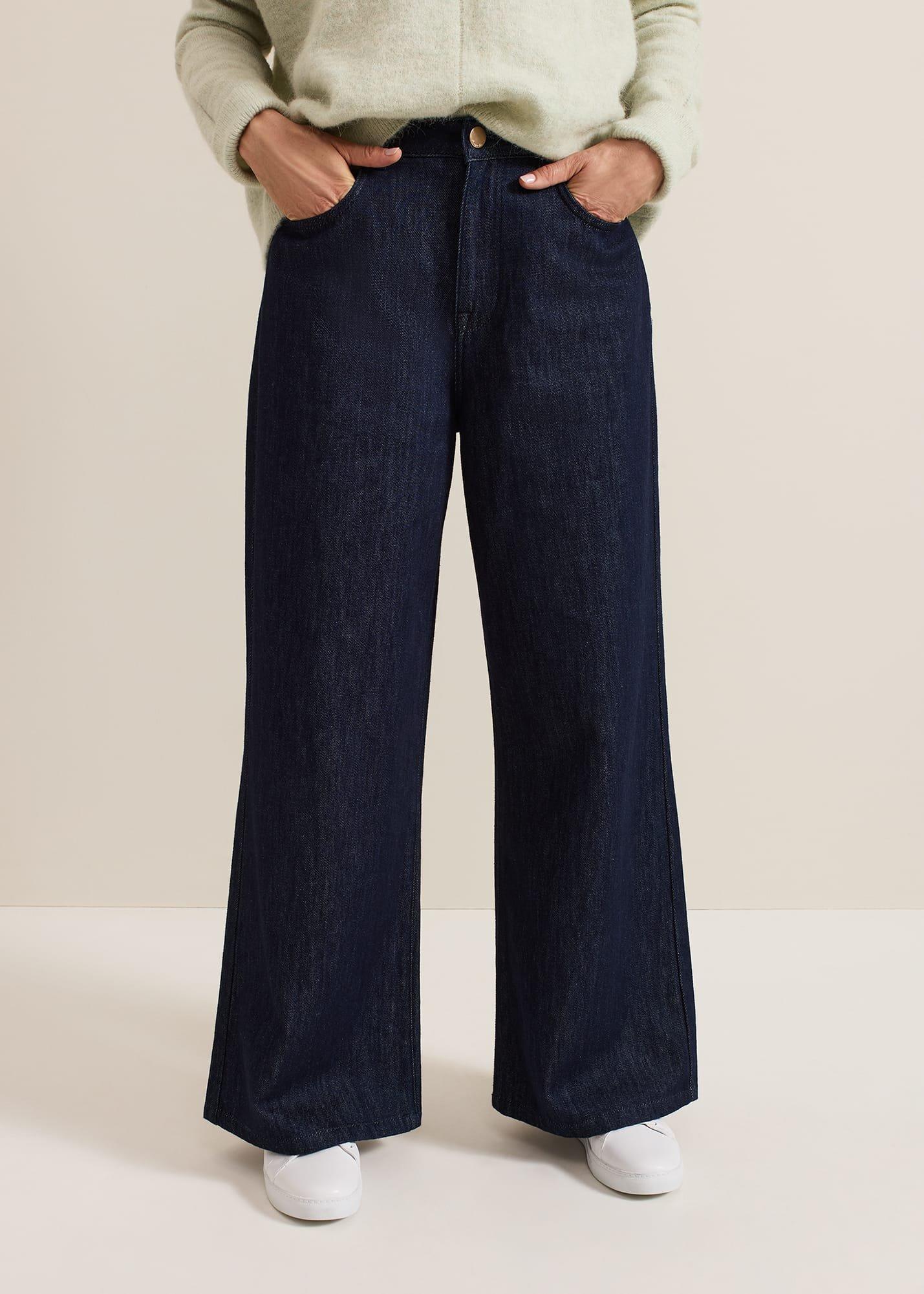 Liana Jeans mit weitem Bein in dunkler Waschung