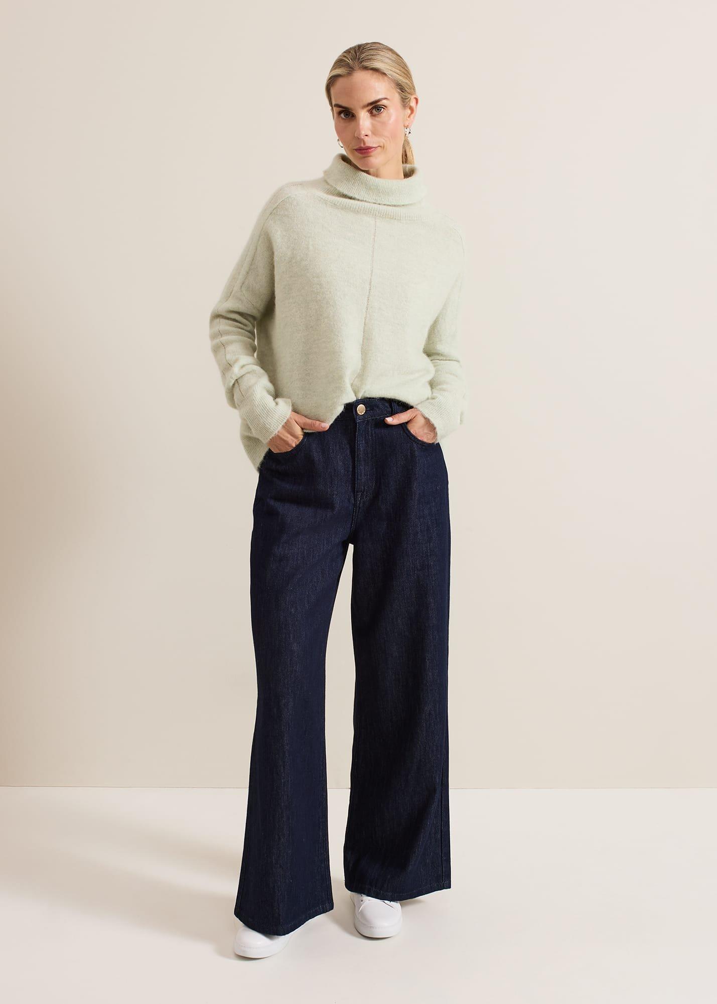 Liana Jeans mit weitem Bein in dunkler Waschung