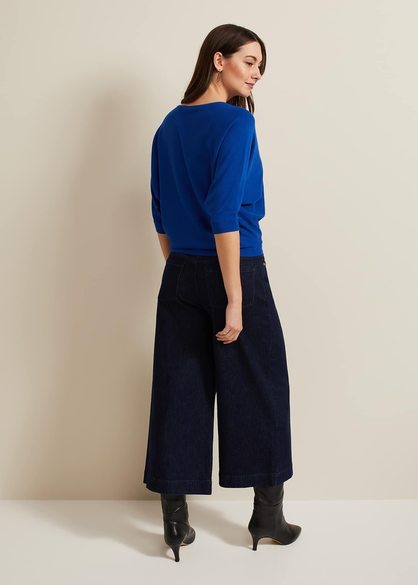 Leyla Dark Wash Denim Culotte