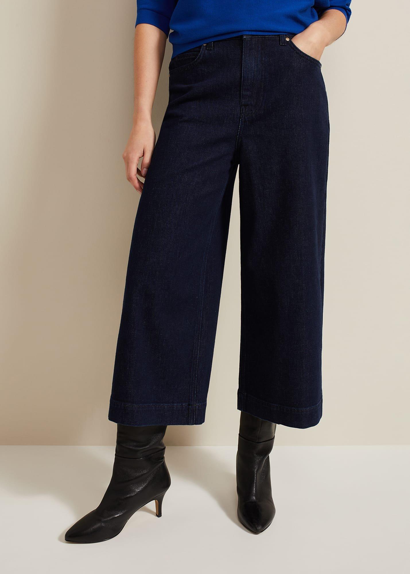 Leyla Dark Wash Denim Culotte