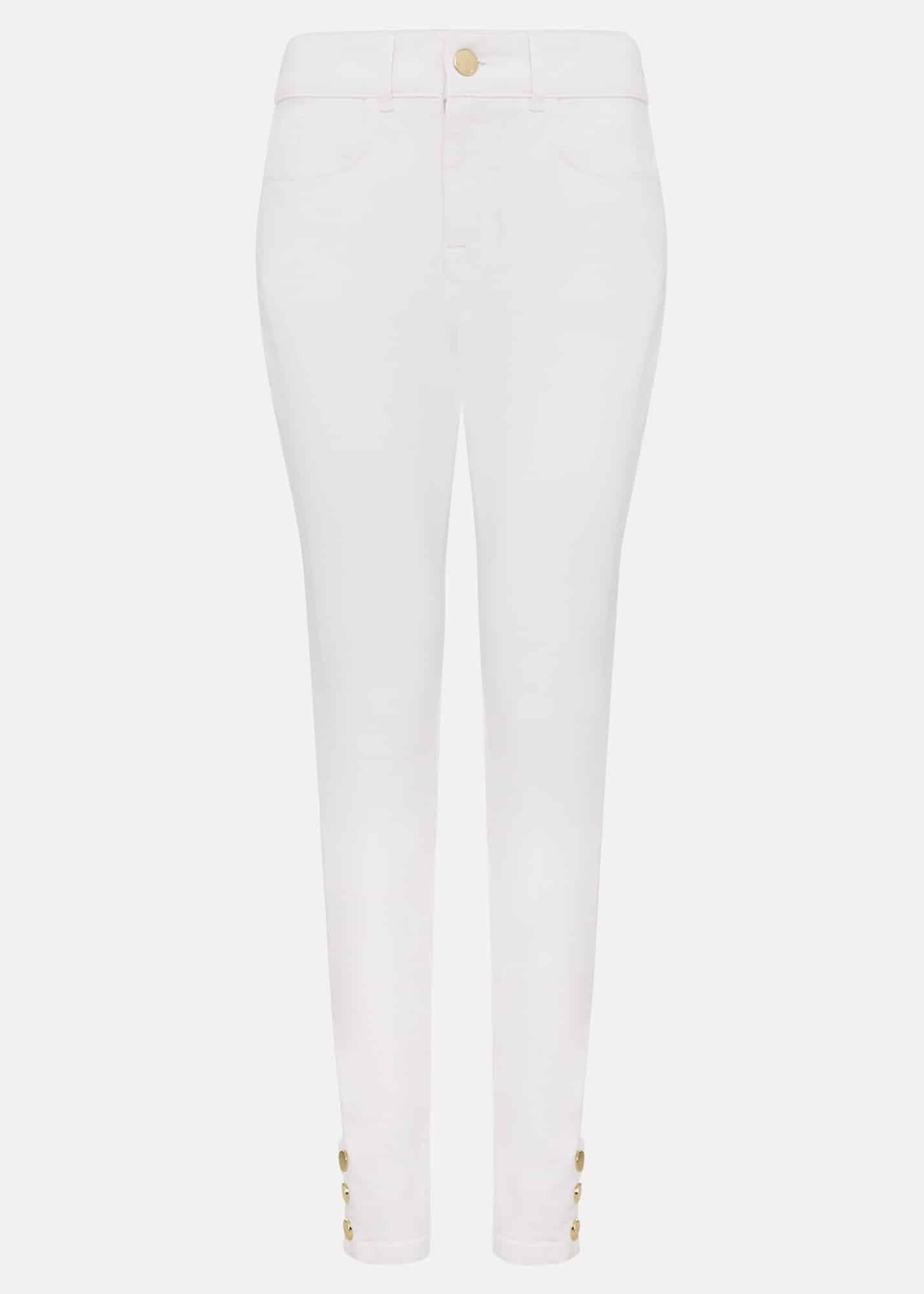 Joelle White Button Detail Skinny Jeans