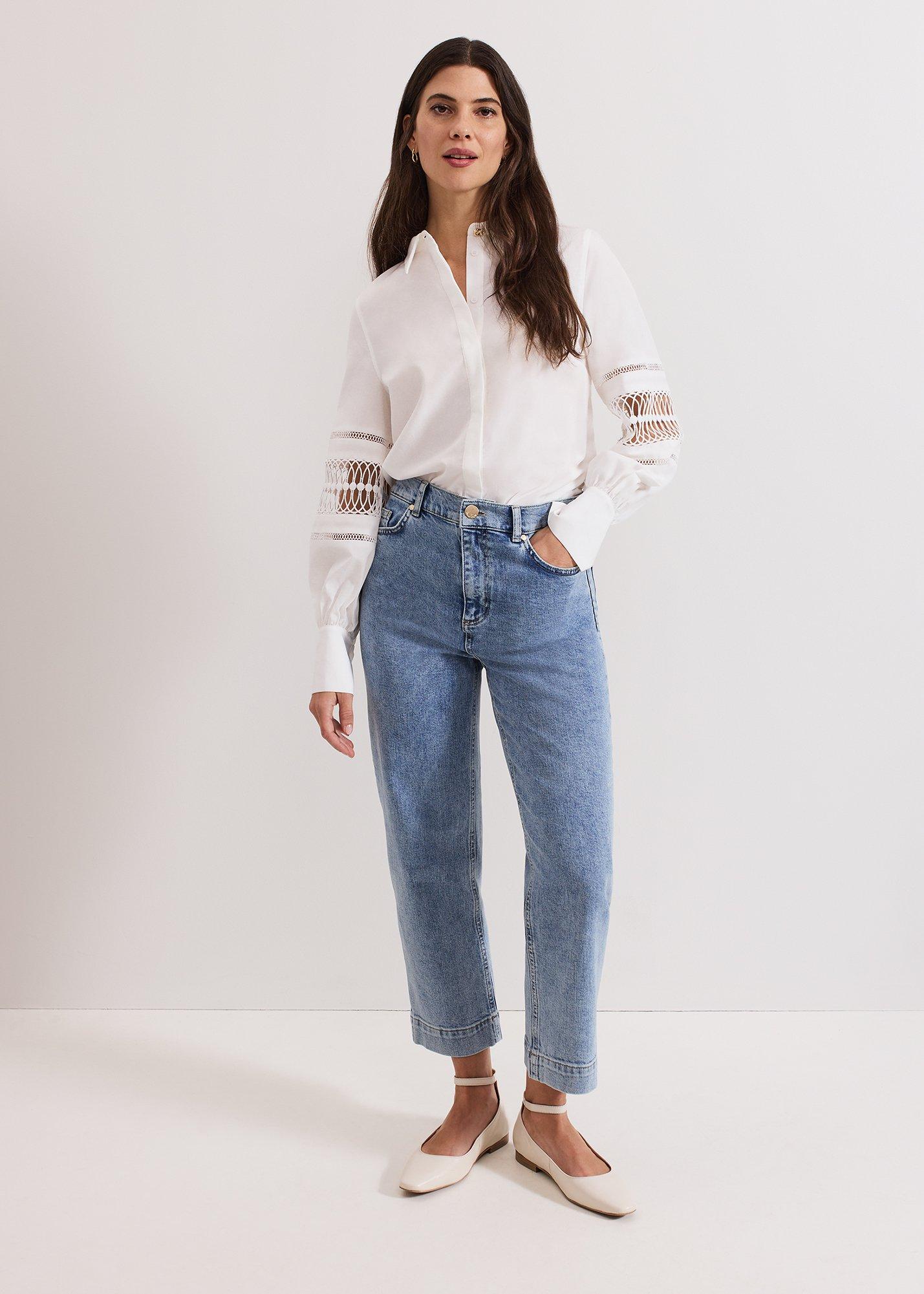 Lexi Mid Wash Crop Straight Jean