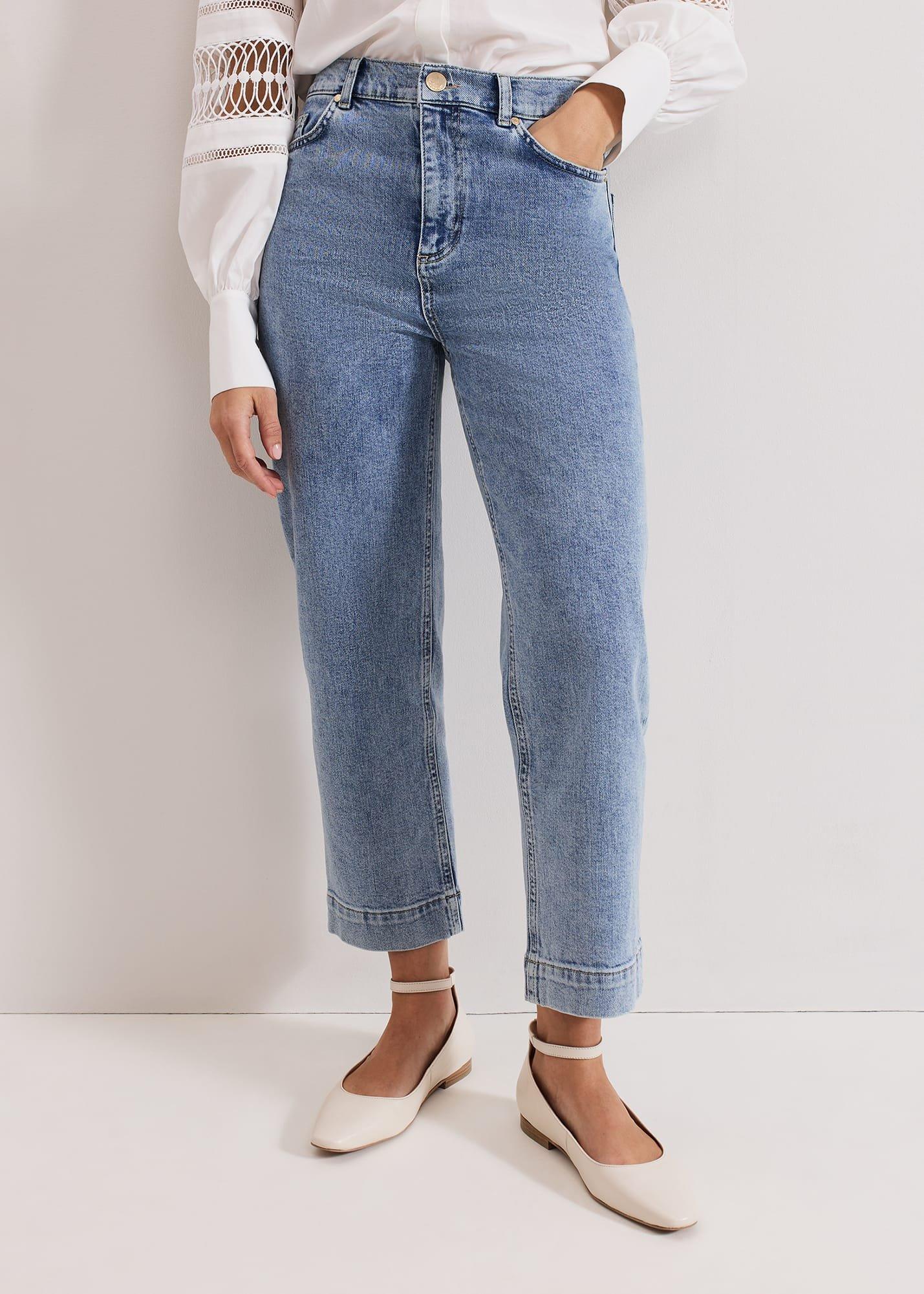 Lexi Mid Wash Crop Straight Jean