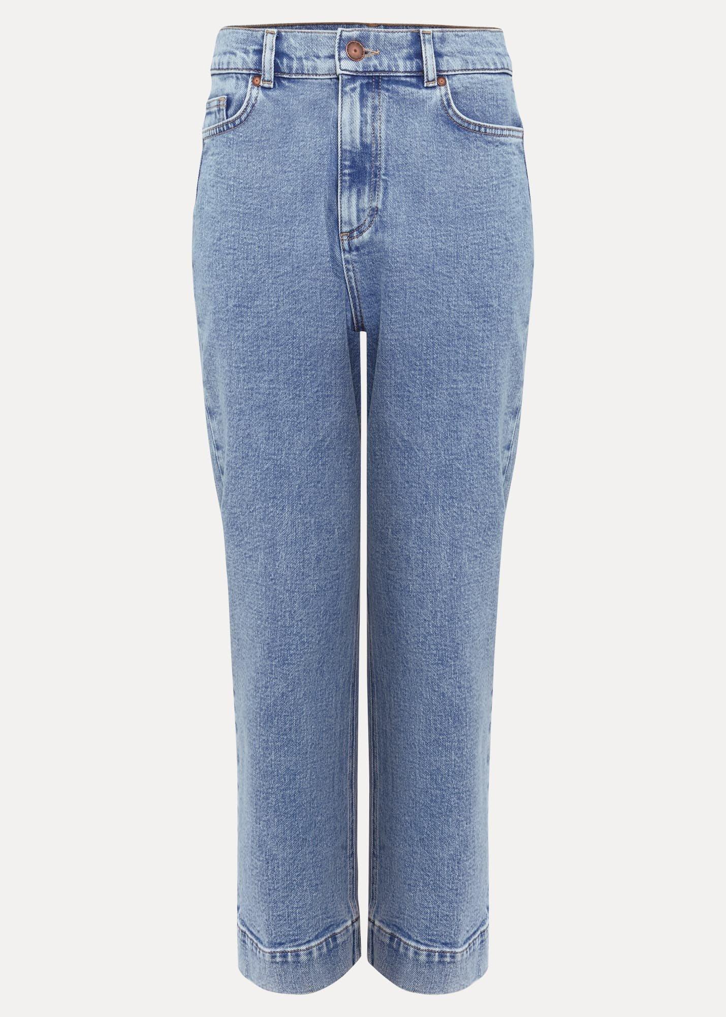 Lexi Mid Wash Crop Straight Jean