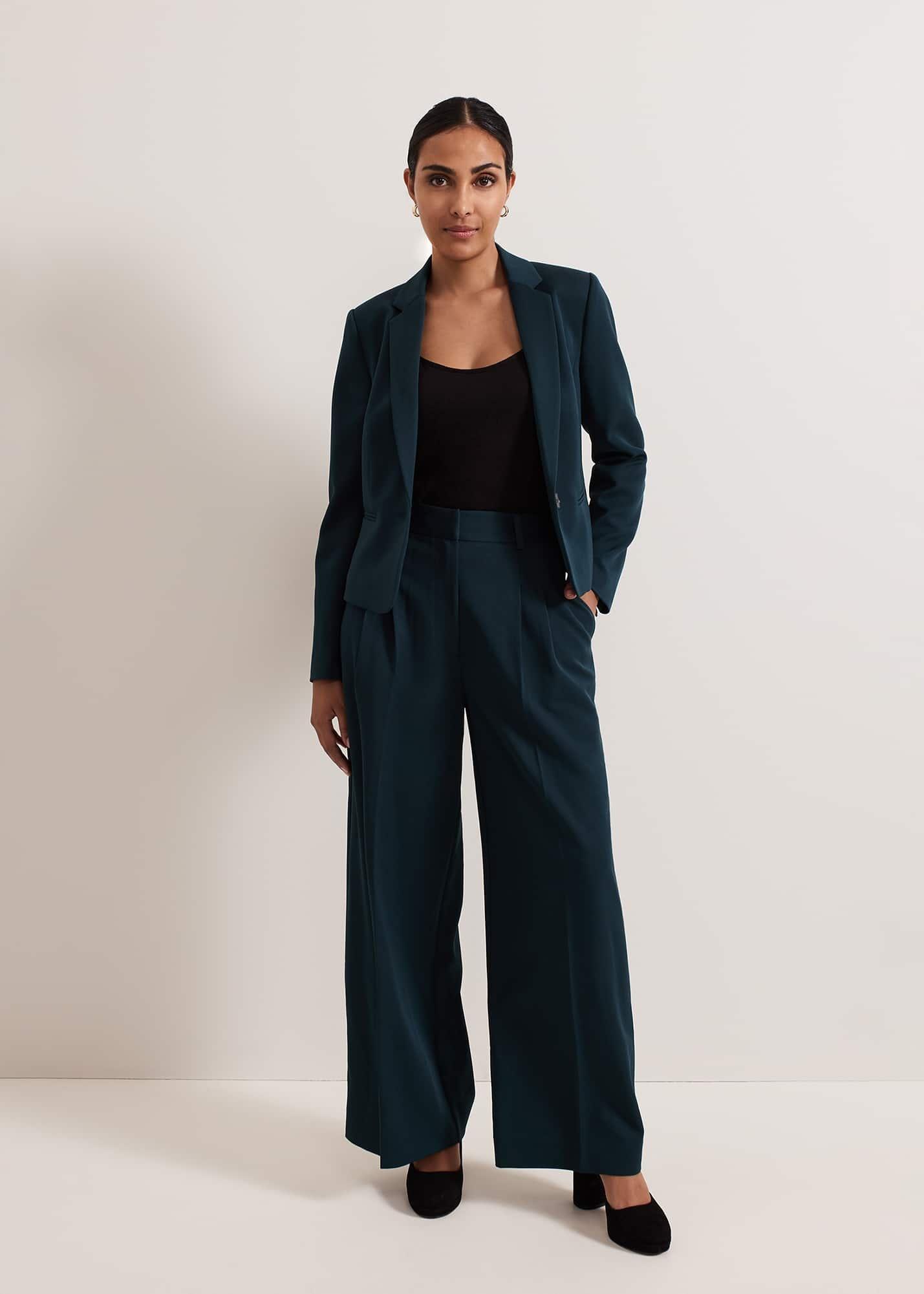 Petite Arabella Pleat Wide Leg Trousers