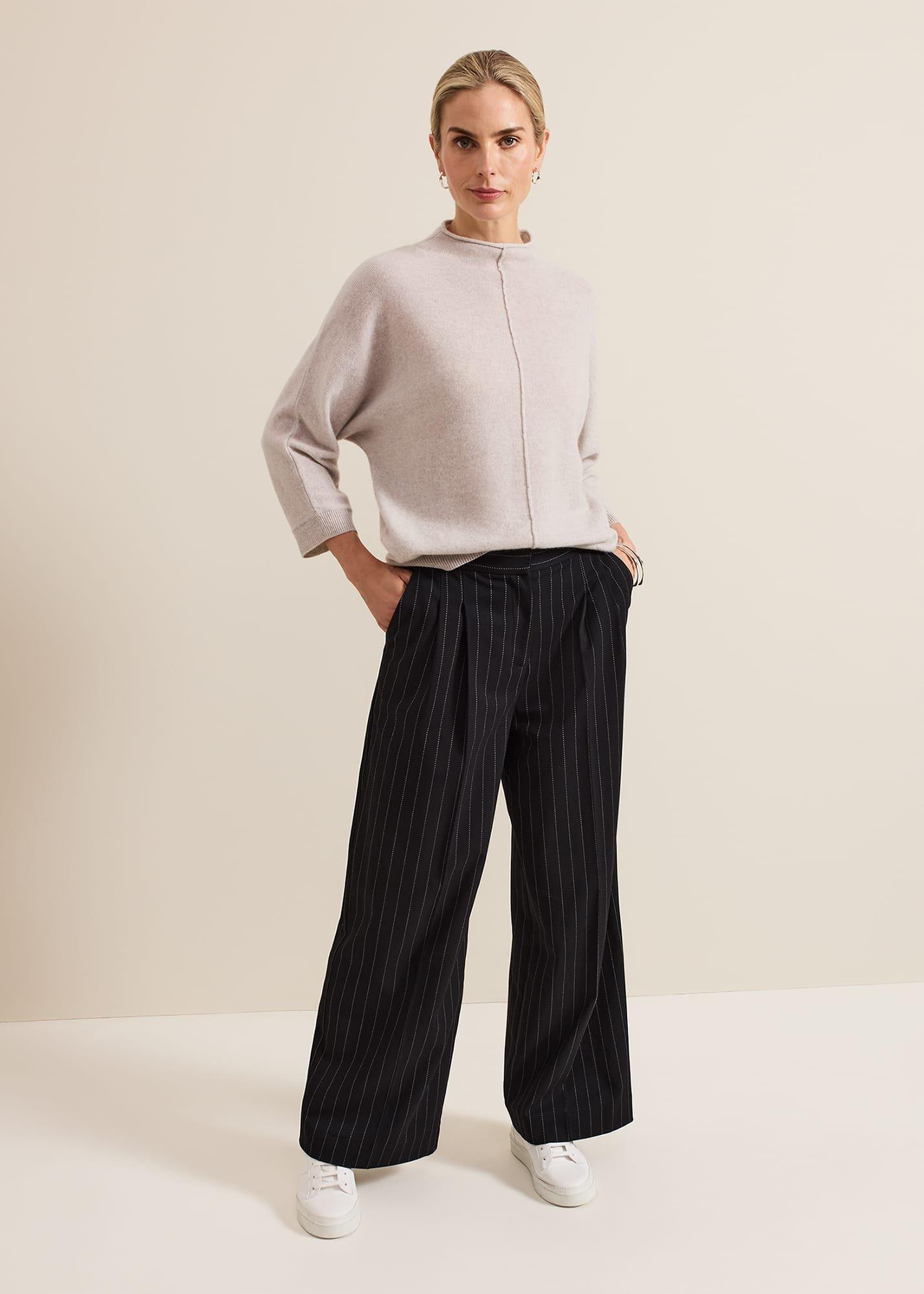 Pia Pinstripe Wide Leg Trousers