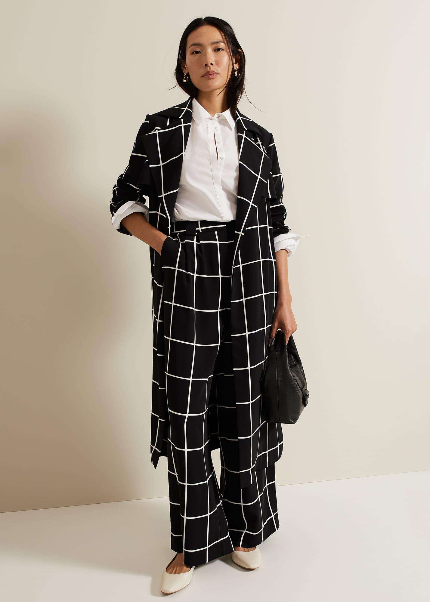 Aspen Check Wide Leg Trouser