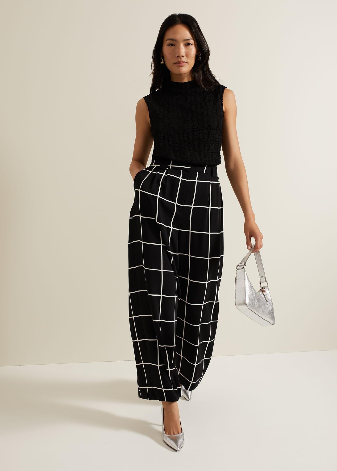 Aspen Check Wide Leg Trouser