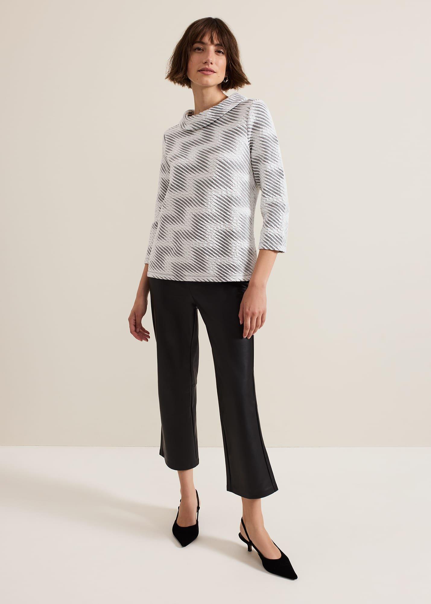 Mya Black Pu Crop Trousers